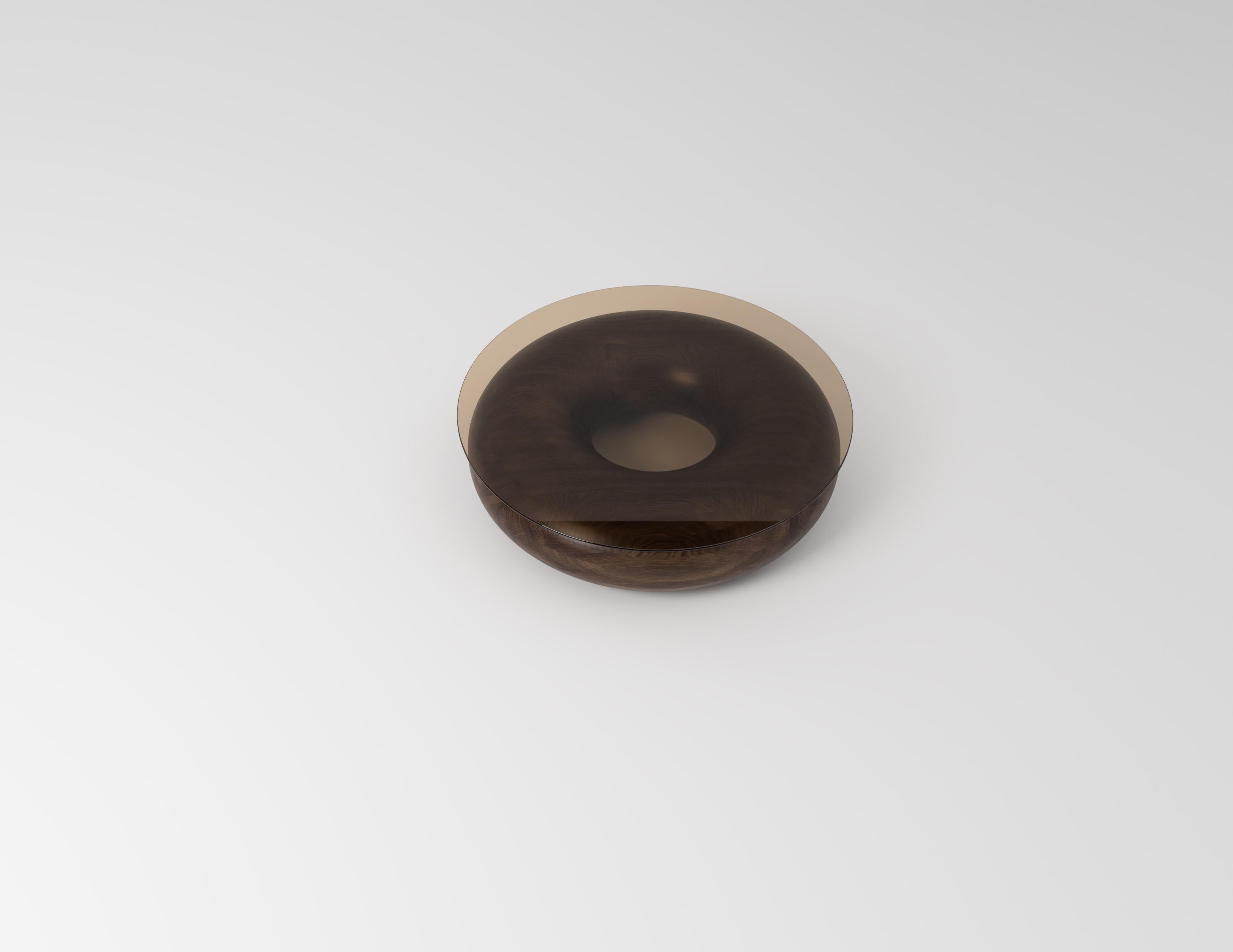 Scandinavian Modern Doughnut Walnut Solid Wood Side Table by Johan Wilén For Sale
