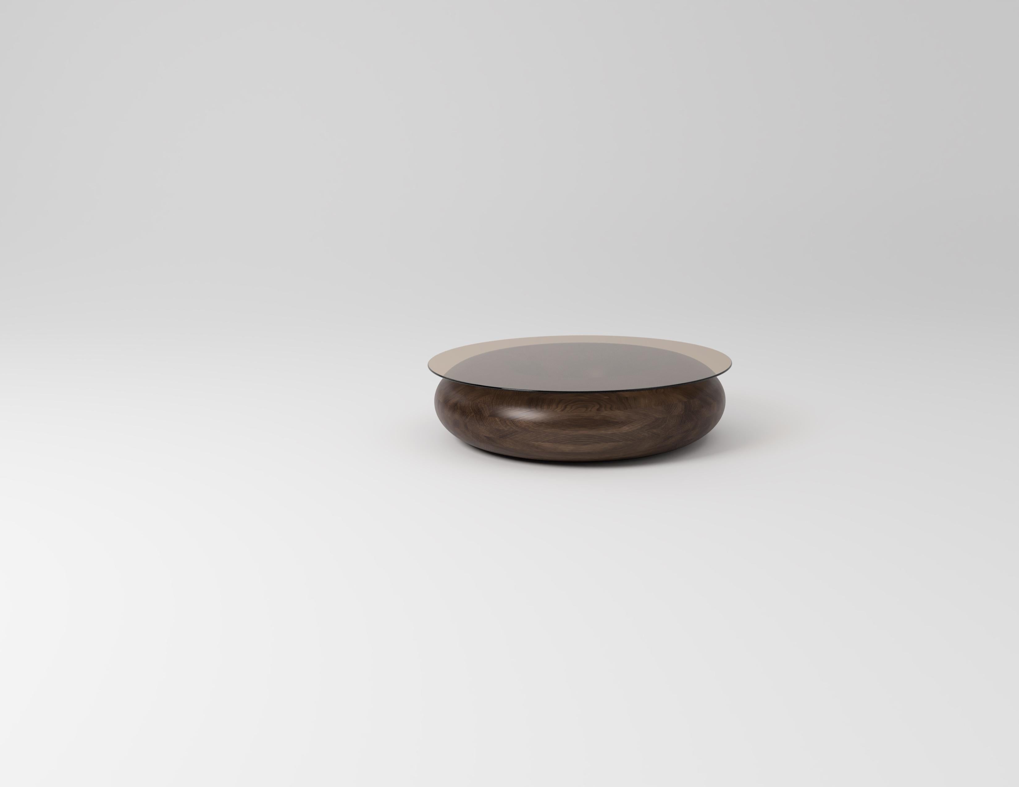 Hand-Crafted Doughnut Walnut Solid Wood Side Table by Johan Wilén For Sale