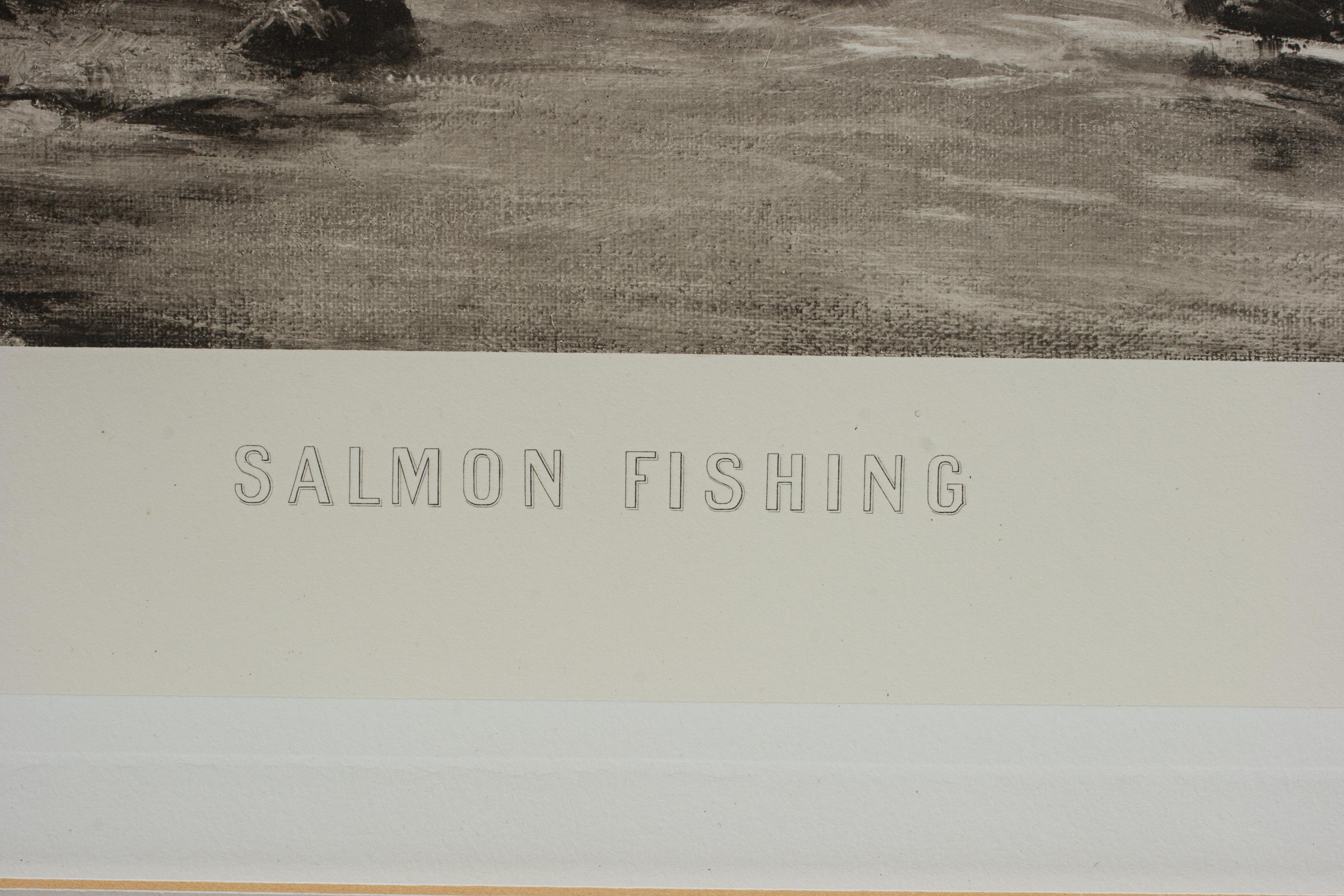 Paper Douglas Adams Salmon Fishing Photogravure, Sporting Art. For Sale