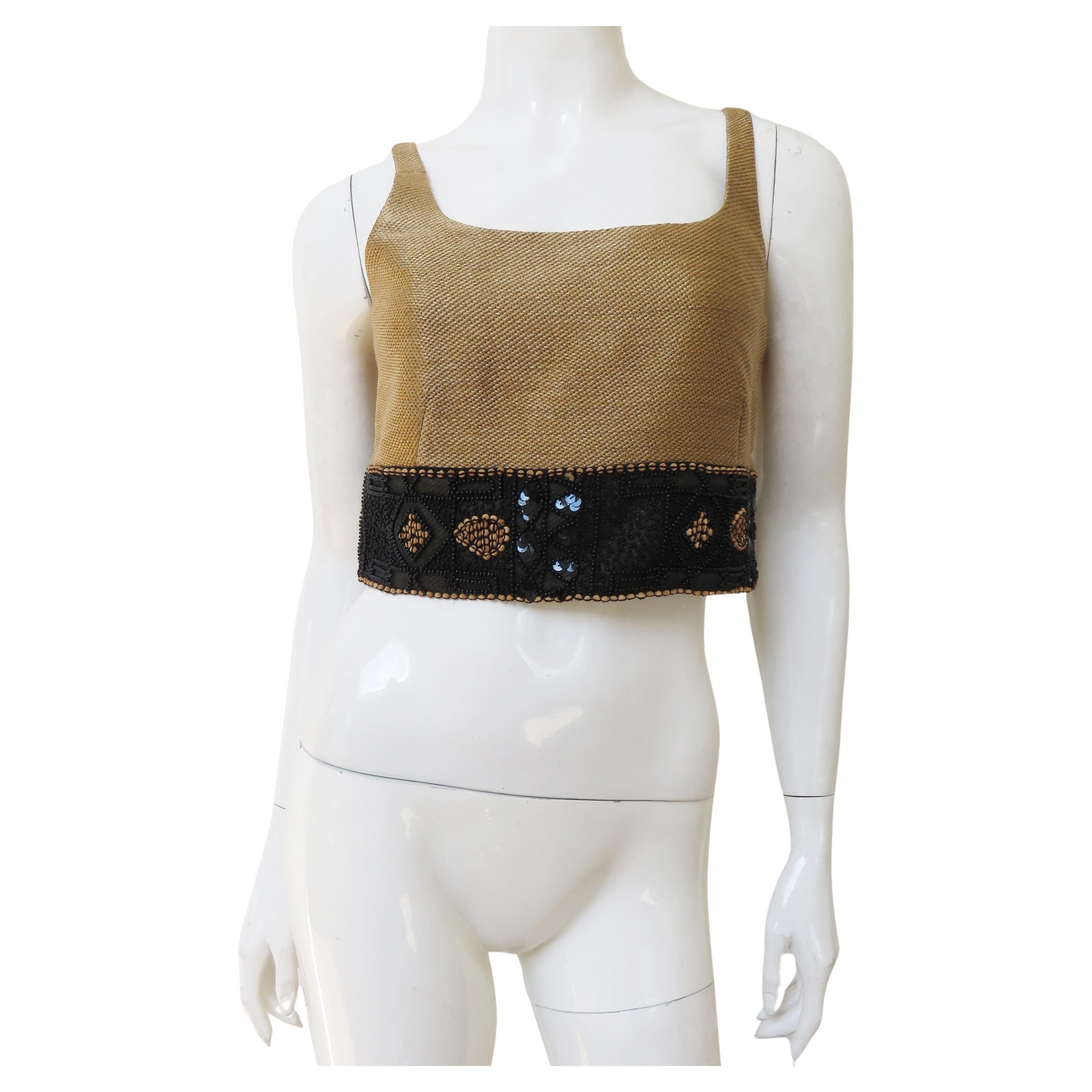 Douglas Anderson New Color Block Crop Top 1990s For Sale