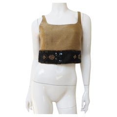 Douglas Anderson New Color Block Crop Top 1990s