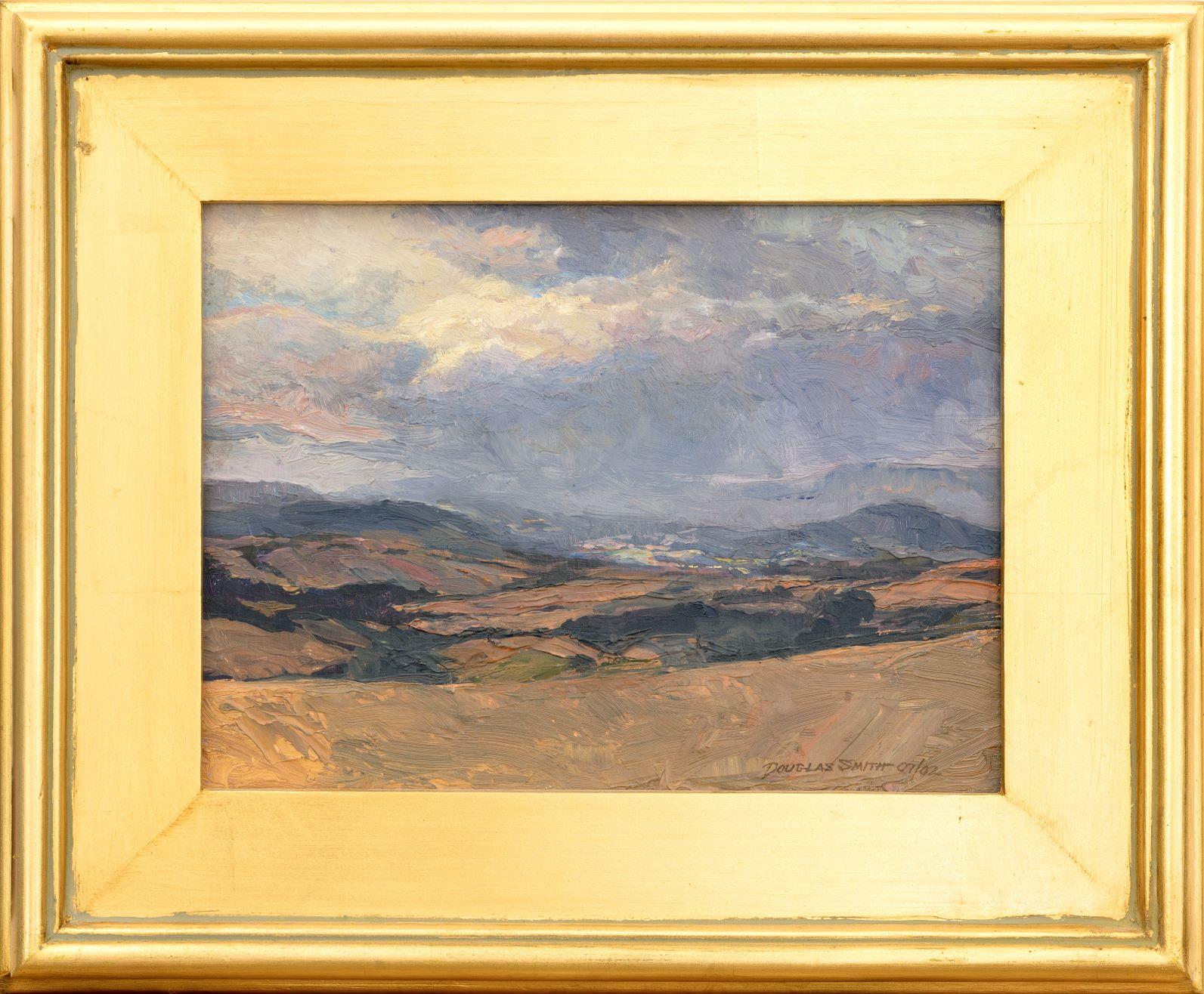 Douglas B. Smith Landscape Painting - "Storm Over Tuscany" desert landscape oil signed peace calm adventure travel sky