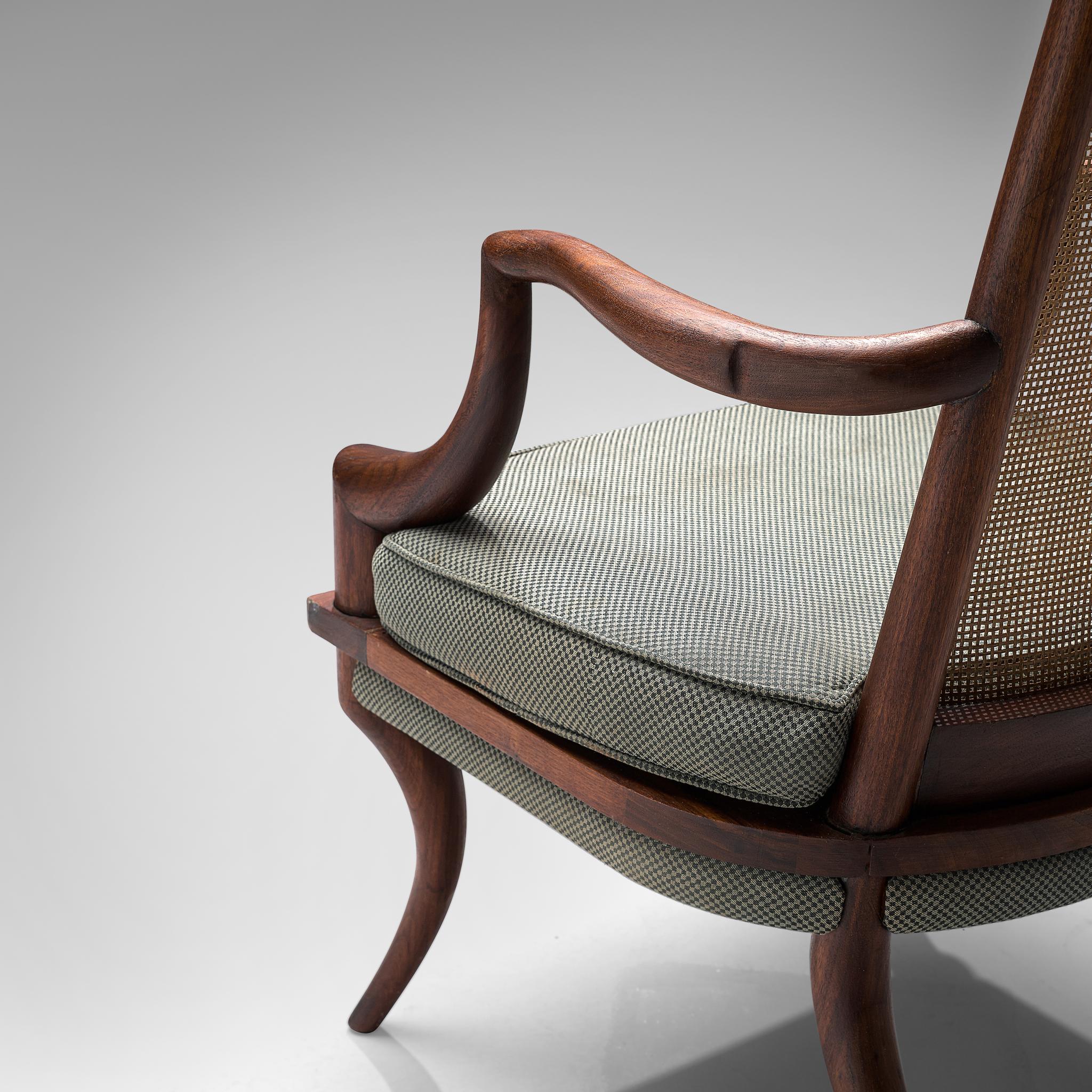 Douglas Brown for Grand Ledge Chair Company Reupholstered Chair in Cane