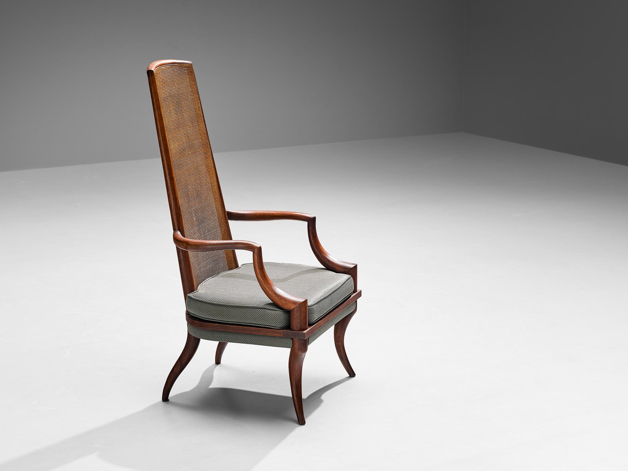 Mid-20th Century Douglas Brown for Grand Ledge Chair Company Chair in Cane  For Sale