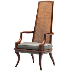 Douglas Brown for Grand Ledge Chair Company Reupholstered Chair in Cane