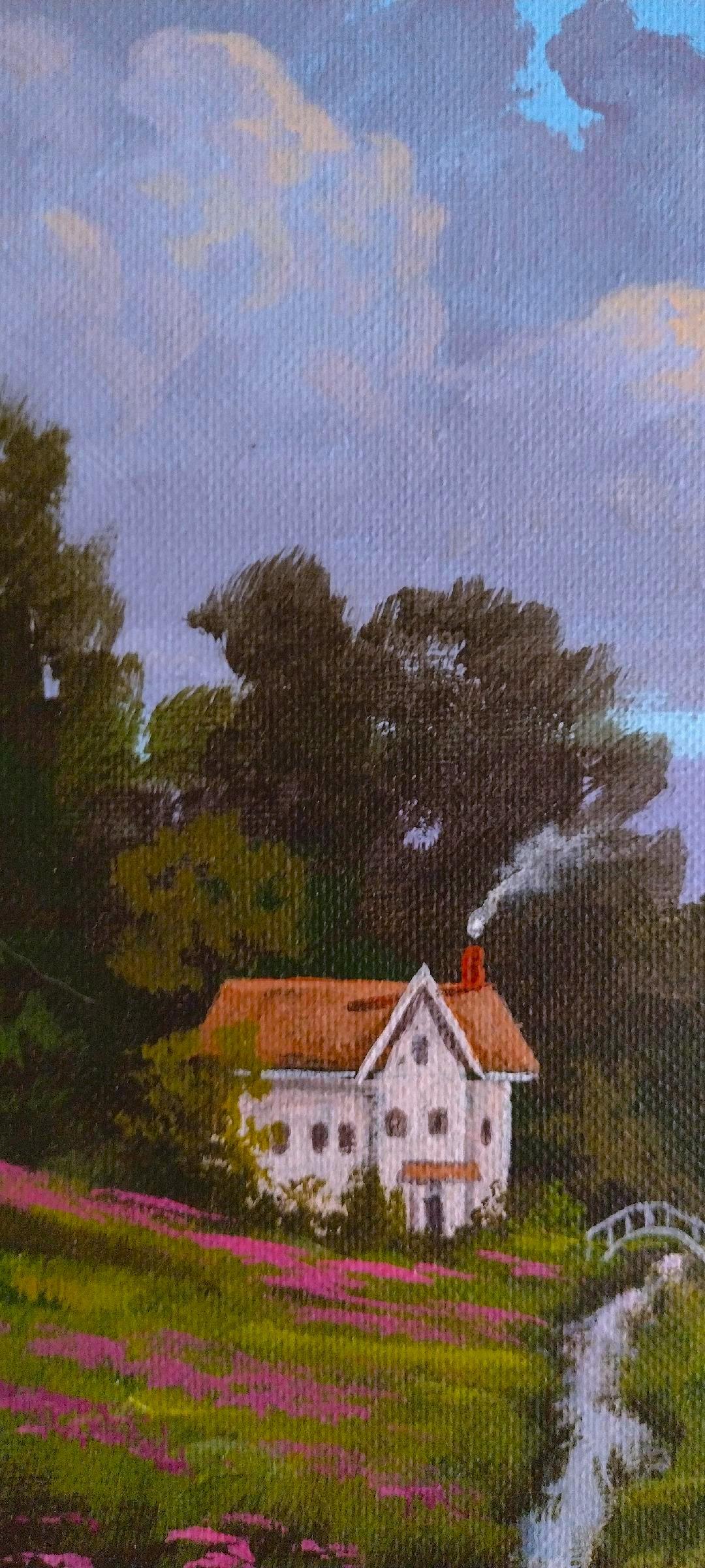 The South for the Winter - Acryl auf Leinwand - ländliche Landschaft mit Haus – Painting von Douglas 