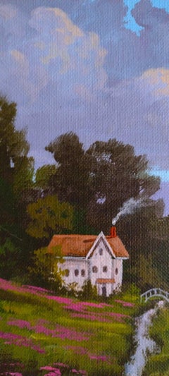 South for the Winter - Acrylique sur toile - paysage de campagne avec maison