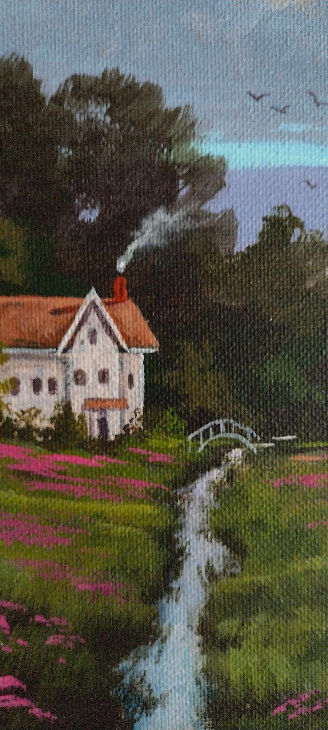 The South for the Winter - Acryl auf Leinwand - ländliche Landschaft mit Haus (Amerikanischer Realismus), Painting, von Douglas 