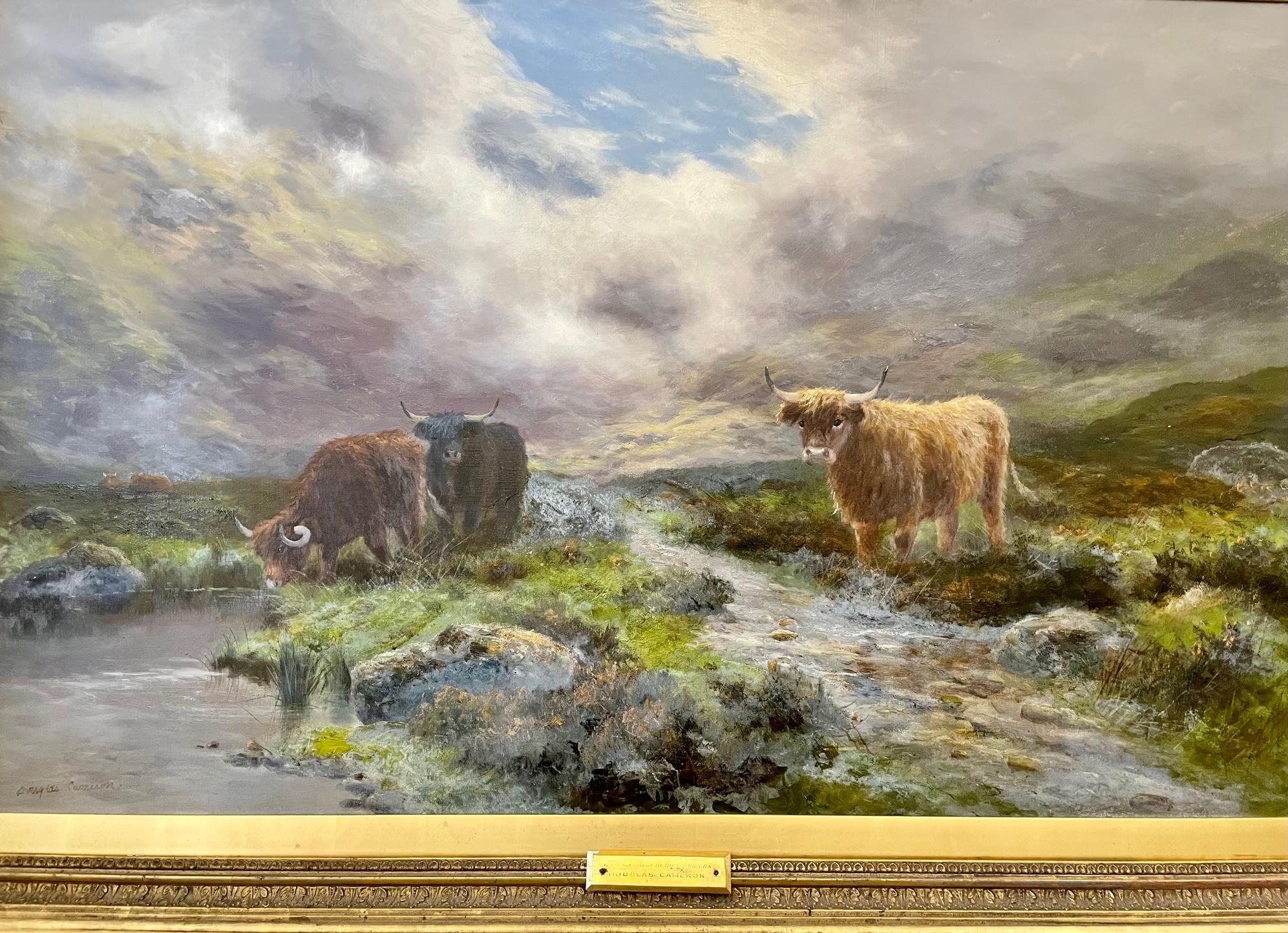 Hillside Road dans les Highlands - Painting de Douglas Cameron