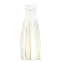 Douglas Cream Silk Wedding Dress, 2000s