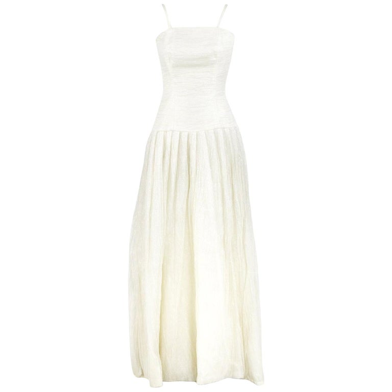 Douglas Cream Silk Wedding Dress, 2000s For Sale