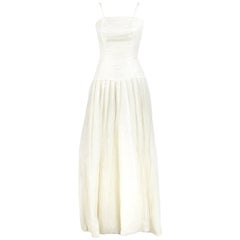 Douglas Cream Silk Wedding Dress, 2000s Douglas Cream Silk Wedding Dress, 2000s