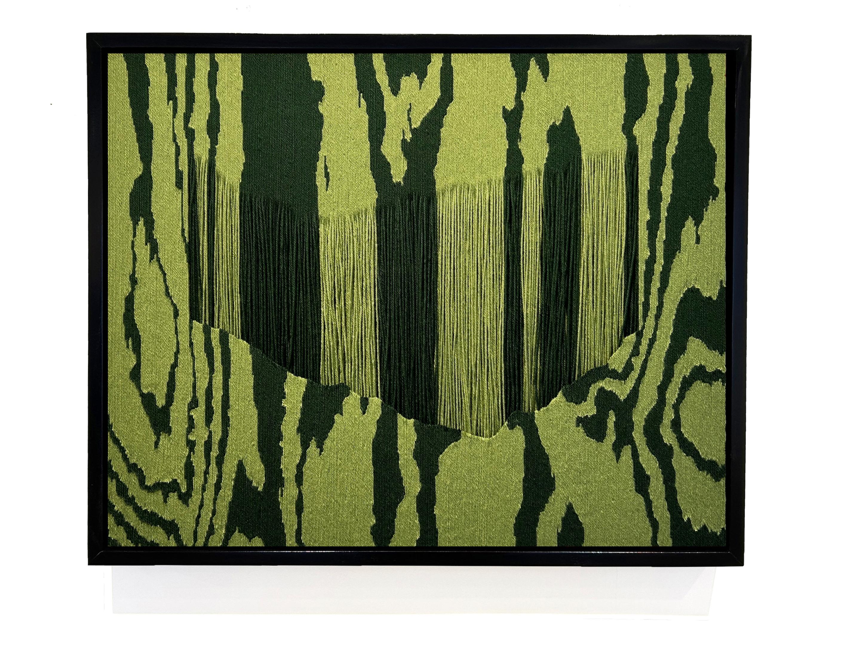 Douglas Dale Abstract Sculpture – Zeitgenössisch, Gemischte Medien, Wandskulptur, Garn über Holz, Gerahmt, Skulptur