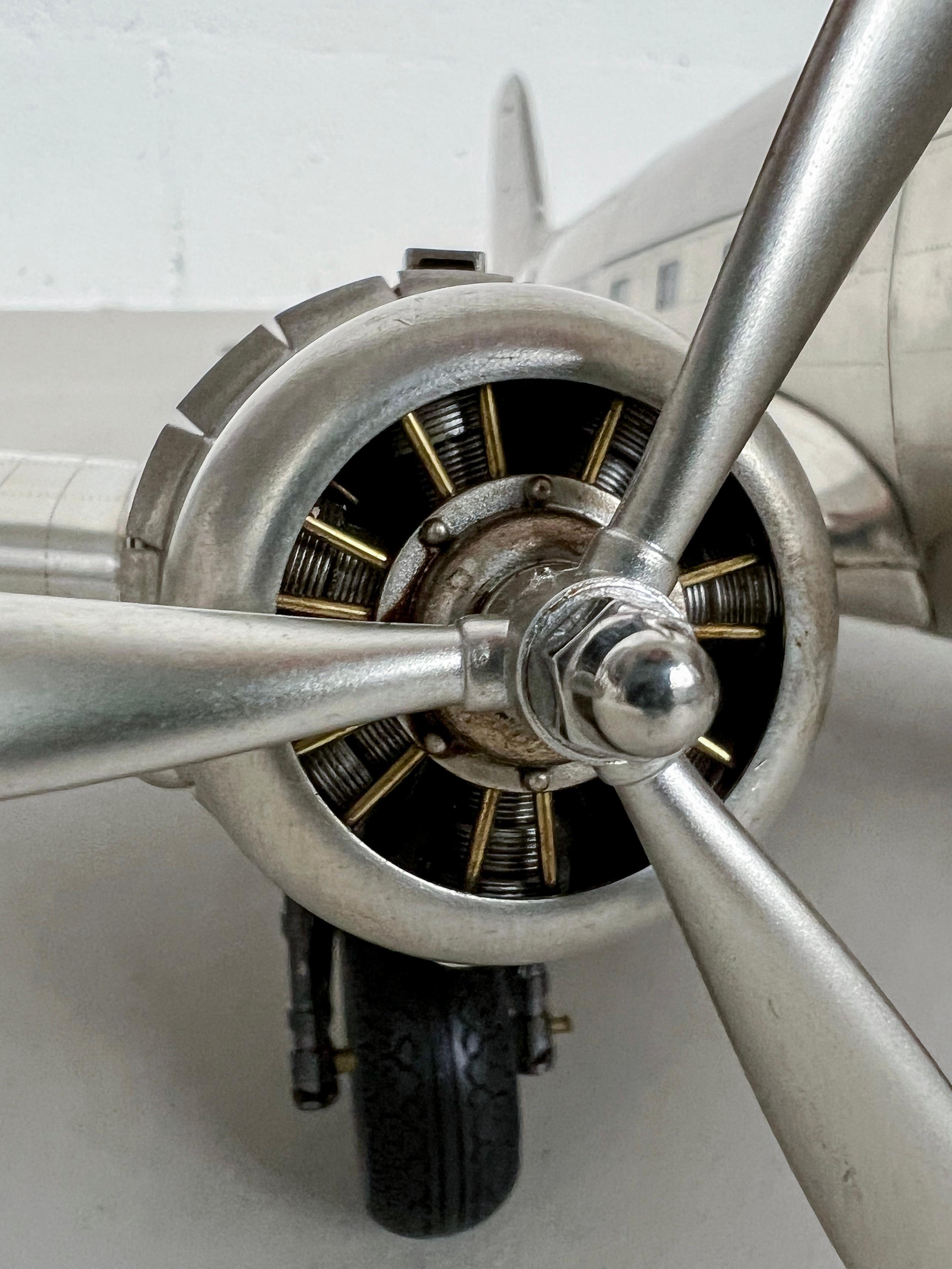 Contemporary Douglas Dc-3 Aircraft Model, Big Size, Richly Detailed, Streamlined Metal Plane
