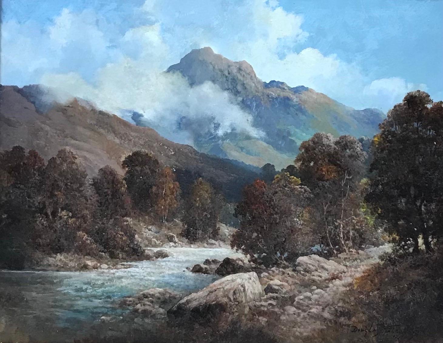 Douglas Falconer Landscape Painting - The River Dee Aberdeenshire, Beautiful Scottish Highlands River Landscape, oil 