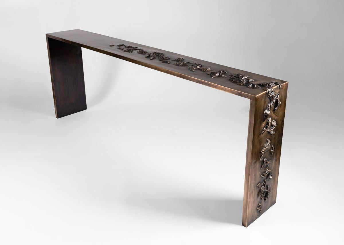 Douglas Fanning, Archipelago, Bronze and Steel Console, US, 2019 In Excellent Condition For Sale In New York, NY