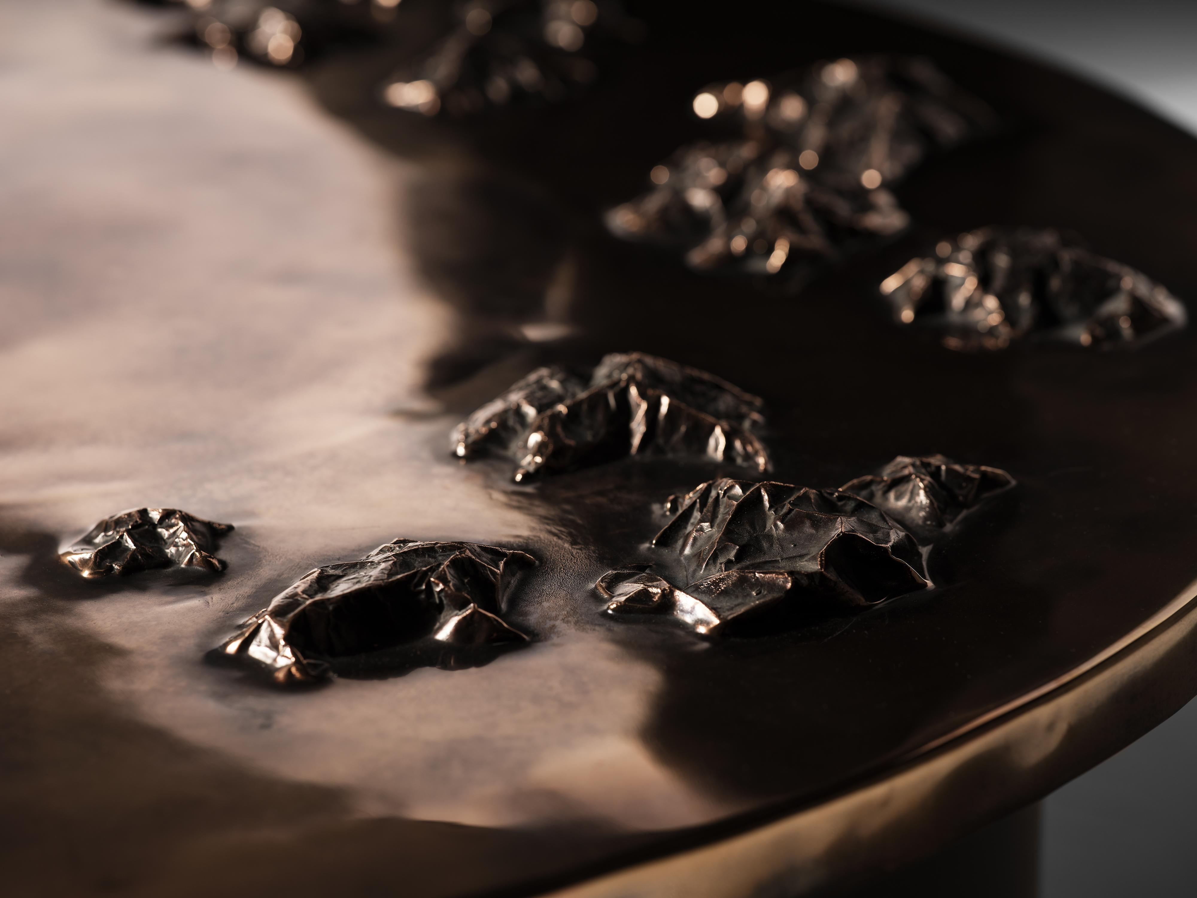 Américain Table basse en bronze et acier de Douglas Fanning, Archipelago, États-Unis, 2020 en vente