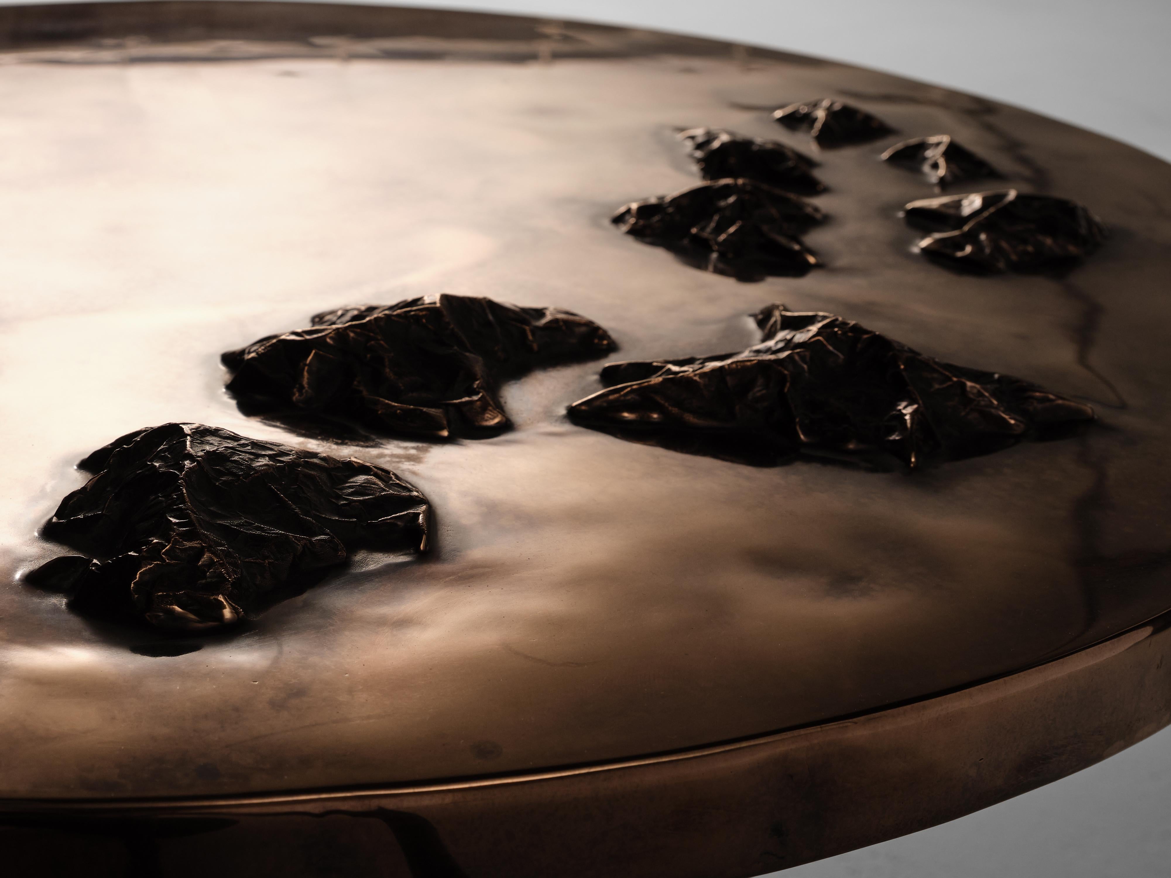 Table basse en bronze et acier de Douglas Fanning, Archipelago, États-Unis, 2020 Excellent état - En vente à New York, NY