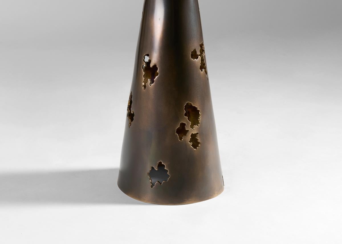 Blackened Douglas Fanning, Archipelago, Contemporary Bronze Side Table, US, 2024 For Sale