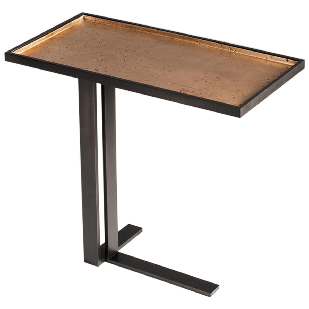Douglas Fanning, Contemporary Bronze and Steel Drinks Table, United States, 2020 For Sale