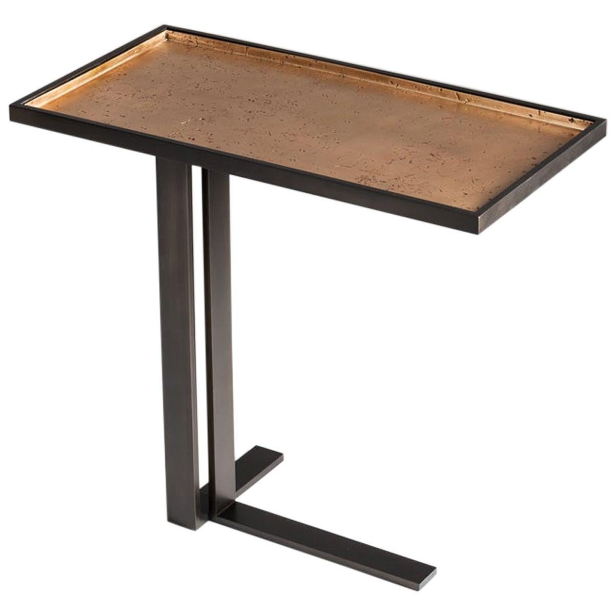 Douglas Fanning, Contemporary Bronze and Steel Drinks Table, United States, 2020