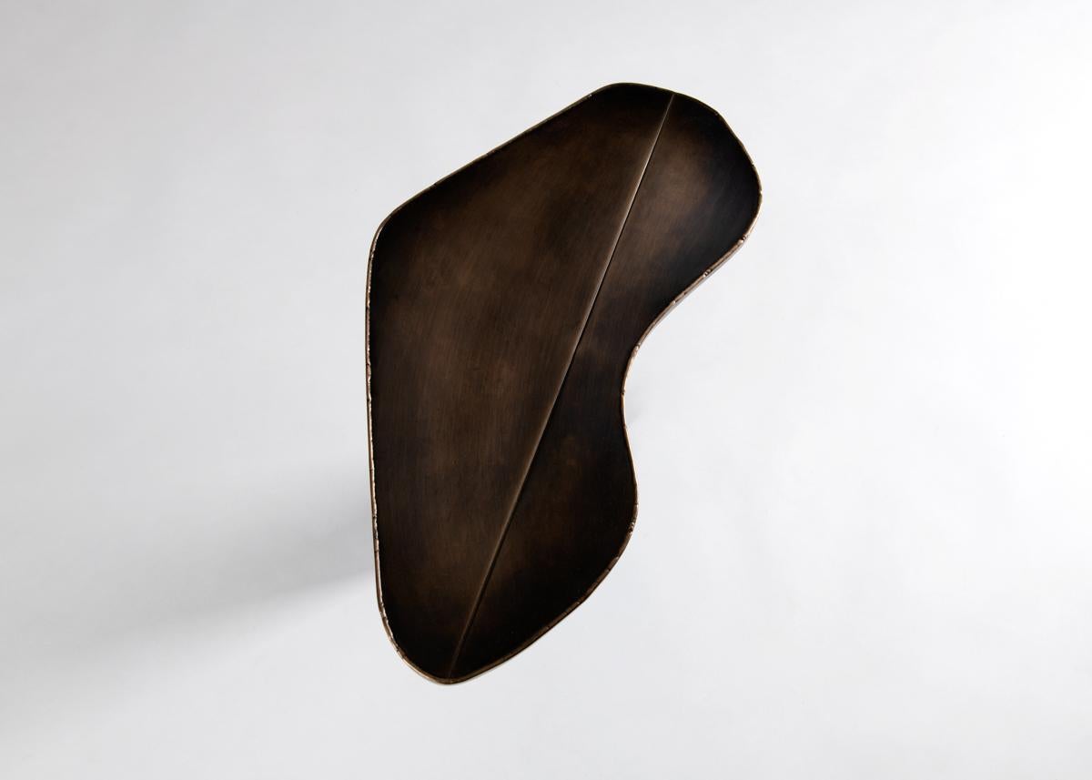 American Douglas Fanning, Cor, Heart-Shaped Bronze & Blackened Steel Side Table, US, 2020 For Sale