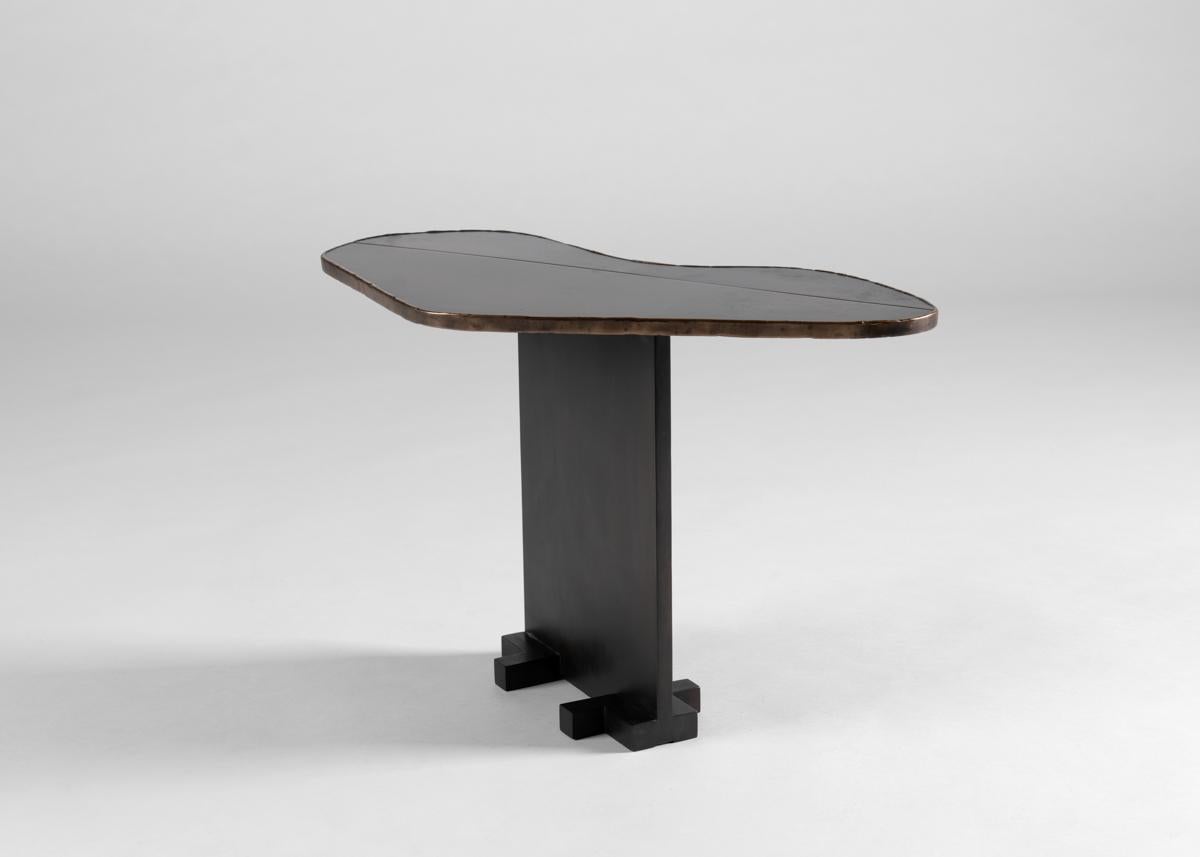 Brass Douglas Fanning, Cor, Heart-Shaped Bronze & Blackened Steel Side Table, US, 2020 For Sale