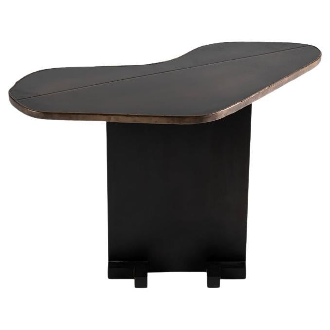 Douglas Fanning, Cor, Heart-Shaped Bronze & Blackened Steel Side Table, US, 2020 For Sale