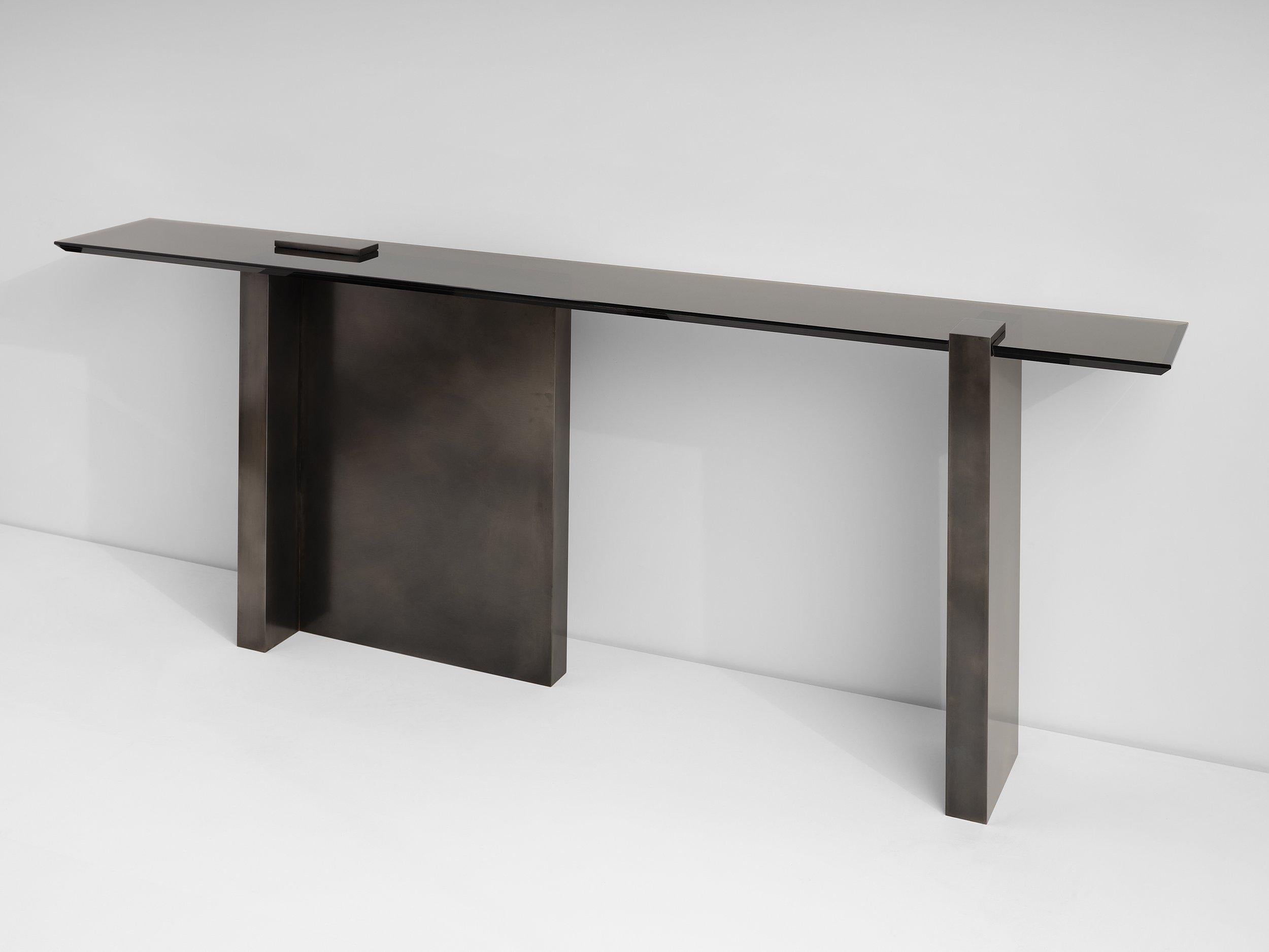 American Douglas Fanning, Mesa, Patinated Console, Steel and Bronze, United States, 2023 For Sale