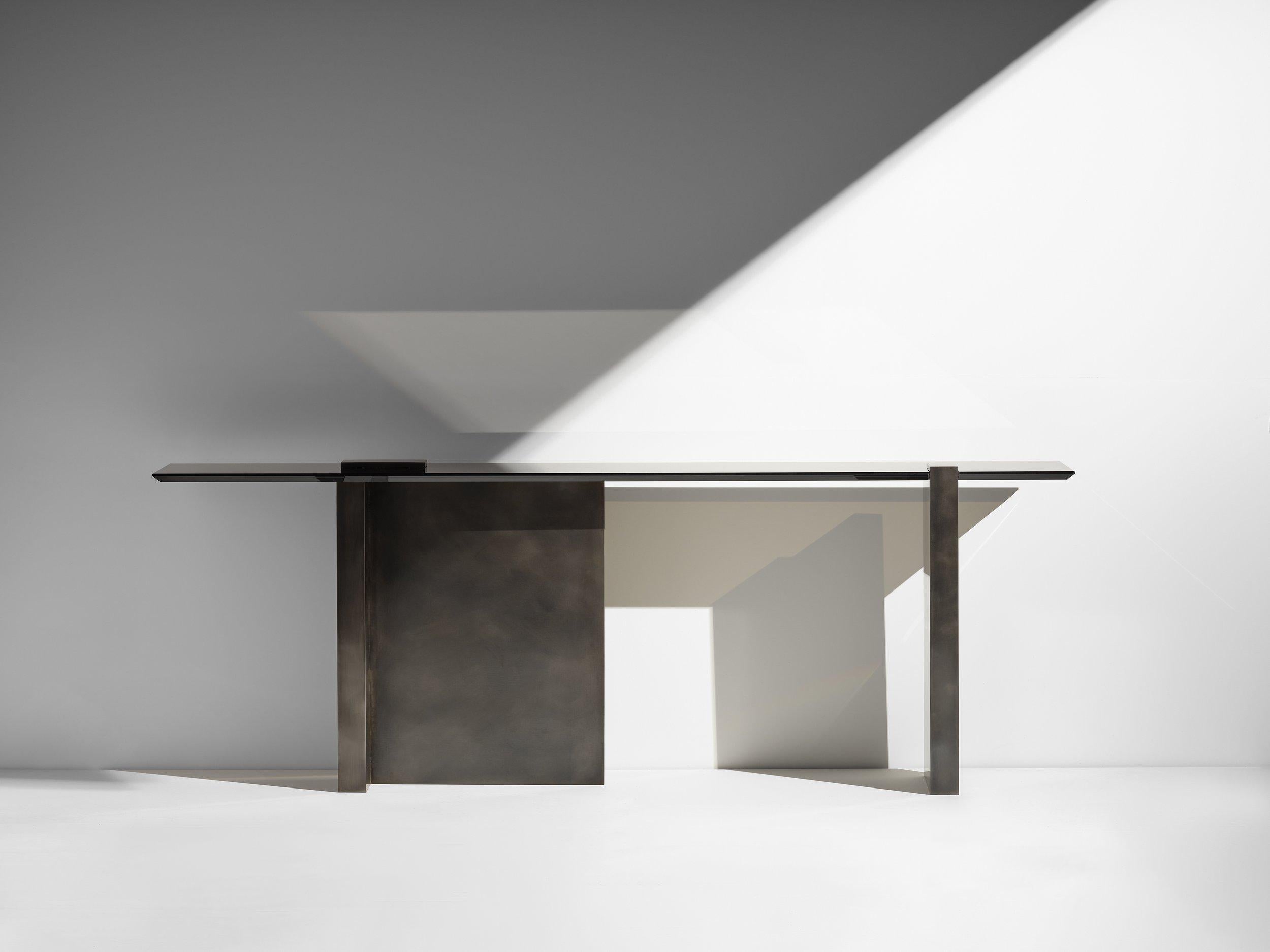 Douglas Fanning, Mesa, Patinated Console, Steel and Bronze, United States, 2023 For Sale 2
