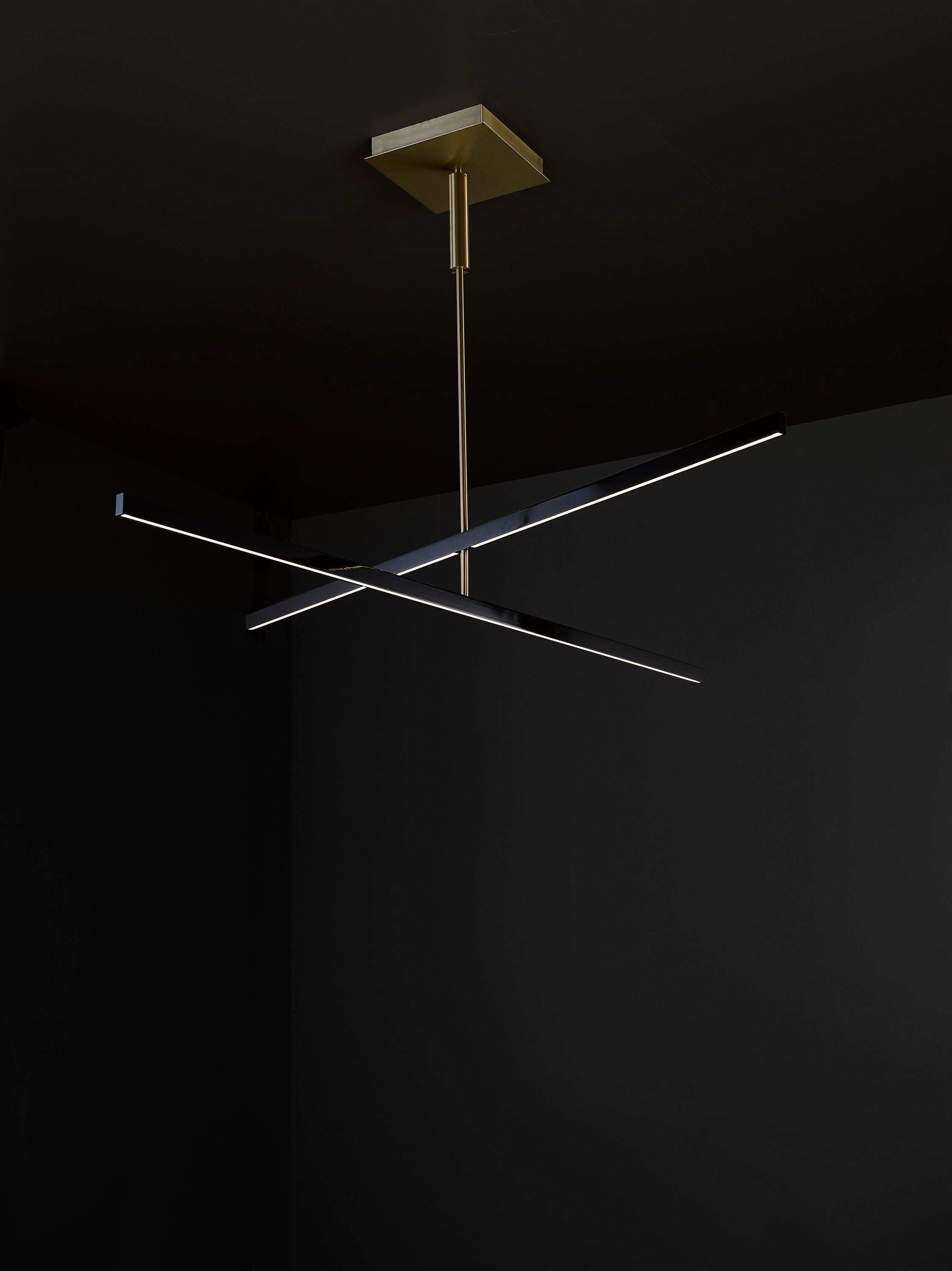 American Douglas Fanning, Mobile 2 Tier, Contemporary Brass Ceiling Light, US, 2020 For Sale
