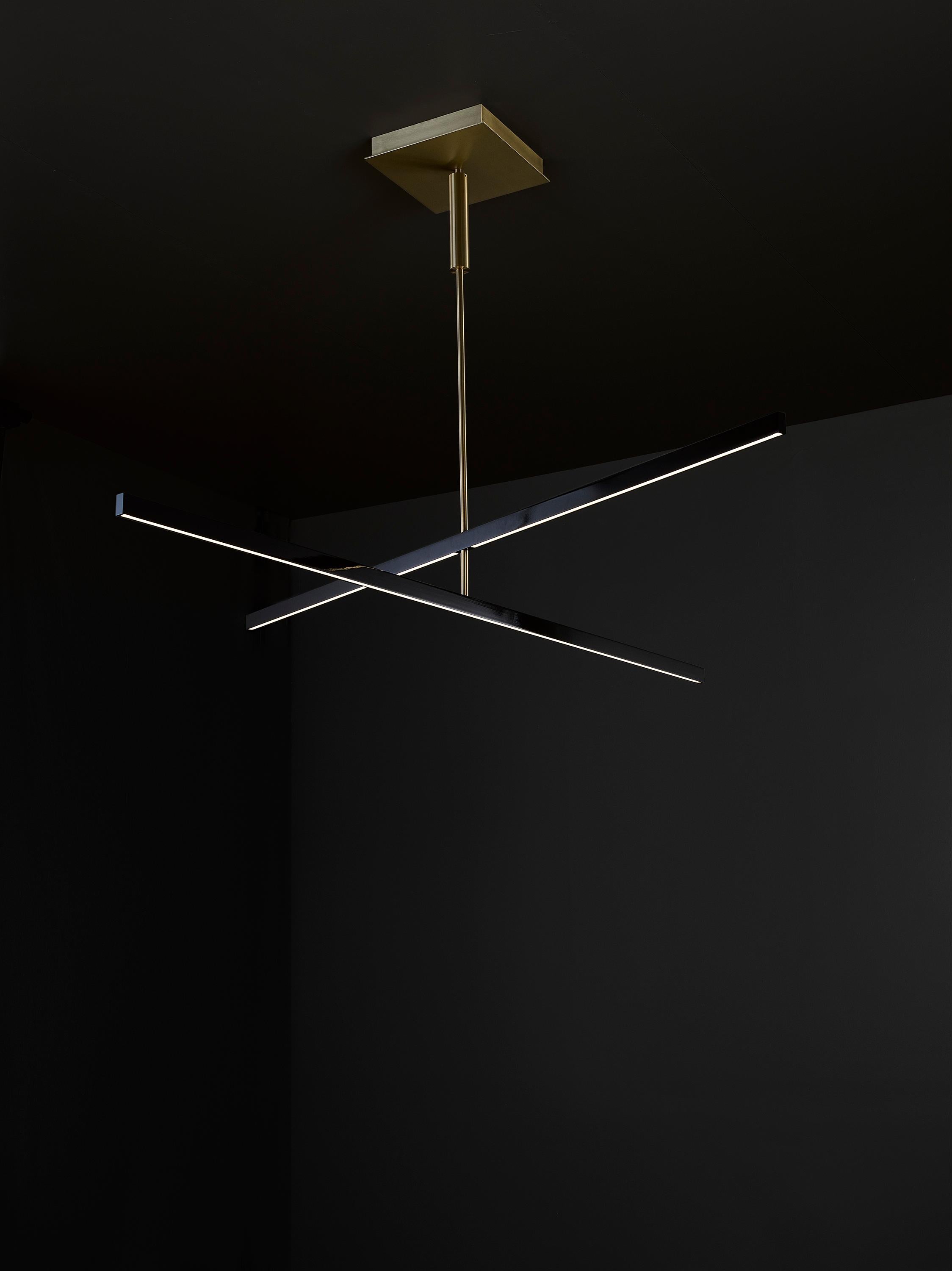 Patinato Douglas Fanning, Mobile 2 Tier, Plafoniera contemporanea in ottone, Stati Uniti, 2020 in vendita