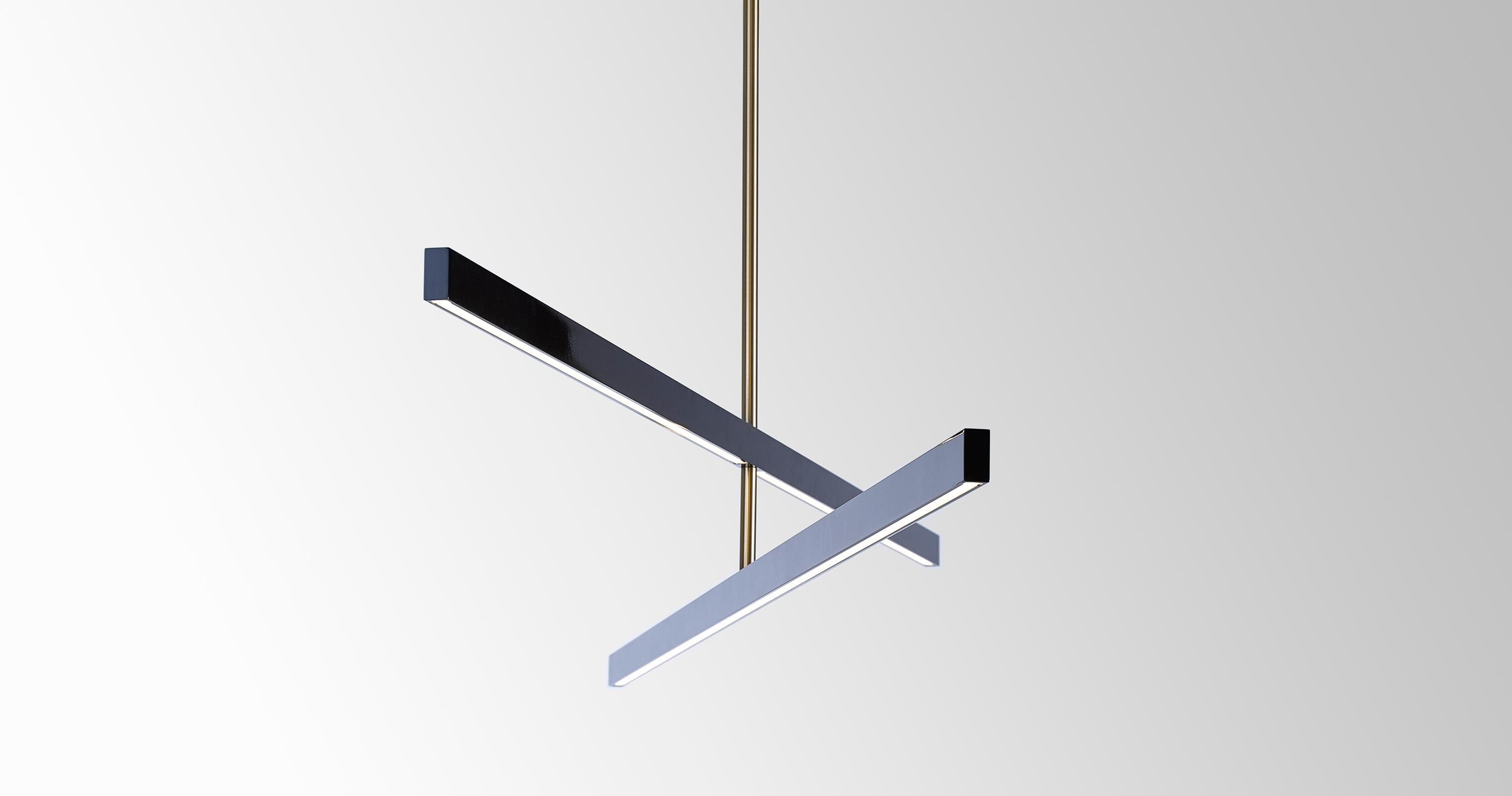Ottone Douglas Fanning, Mobile 2 Tier, Plafoniera contemporanea in ottone, Stati Uniti, 2020 in vendita