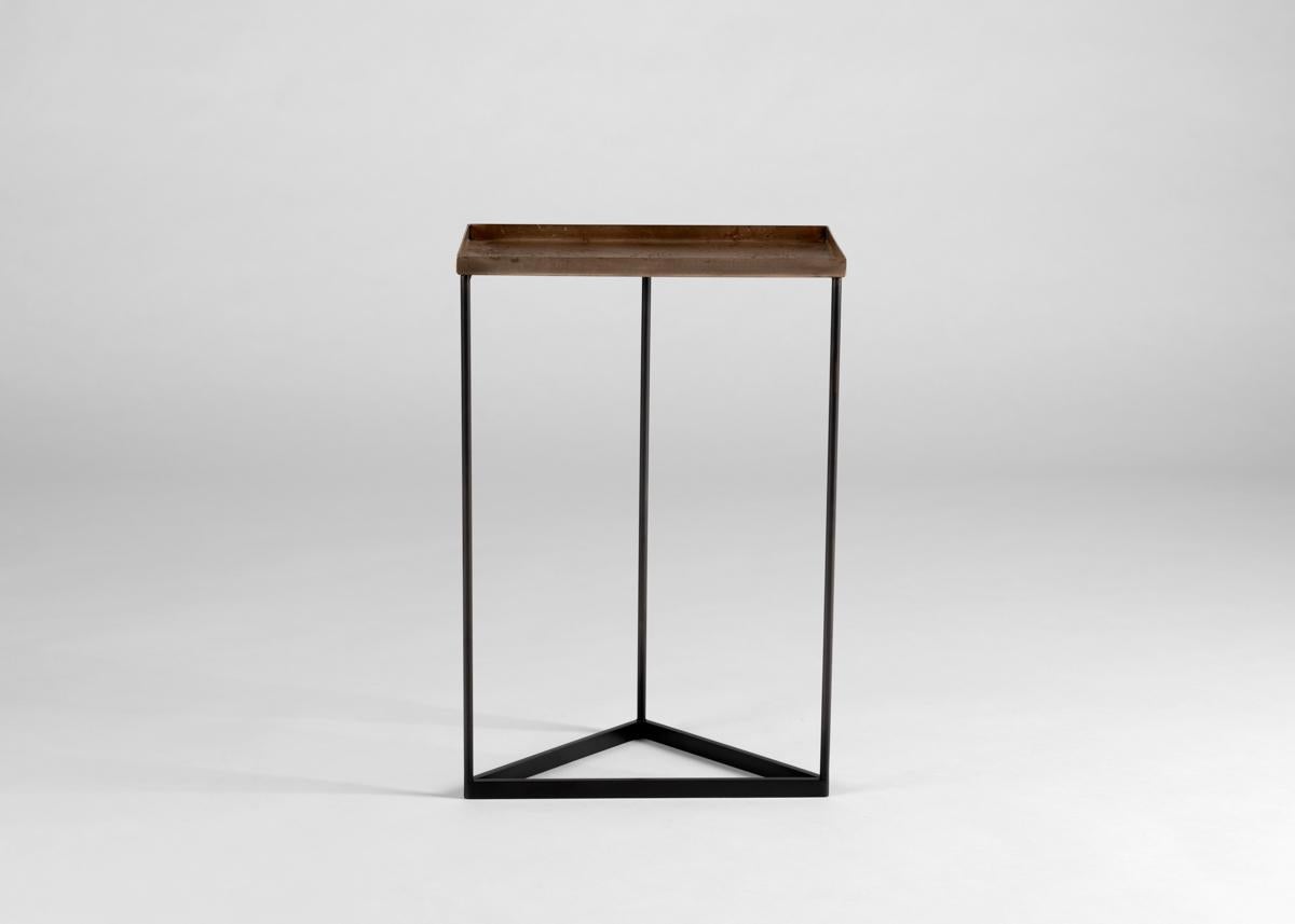 Douglas Fanning, Pair of Geometric Bronze and Steel Cocktail Tables, US, 2021 In Excellent Condition For Sale In New York, NY