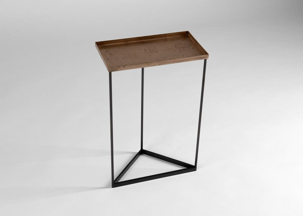 Contemporary Douglas Fanning, Pair of Geometric Bronze and Steel Cocktail Tables, US, 2021 For Sale