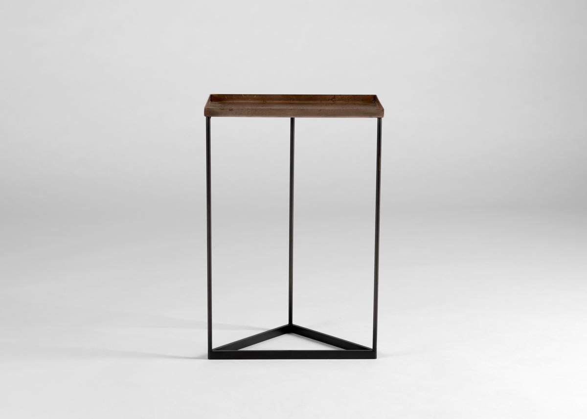 Douglas Fanning, Pair of Geometric Bronze and Steel Cocktail Tables, US, 2021 For Sale 1