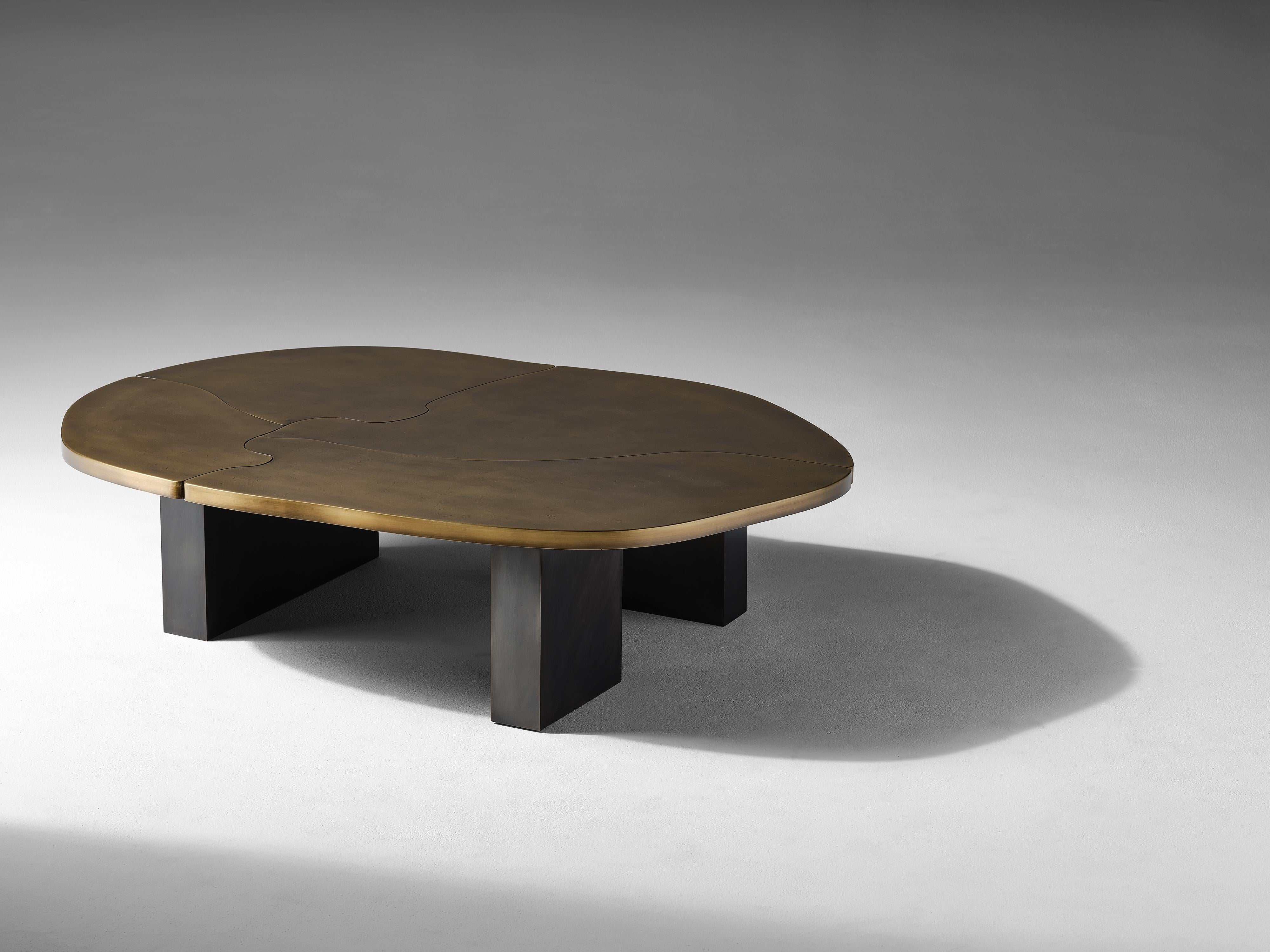 Blackened Douglas Fanning, Pangaea, Patinated Modular Coffee Table, United States, 2023 For Sale