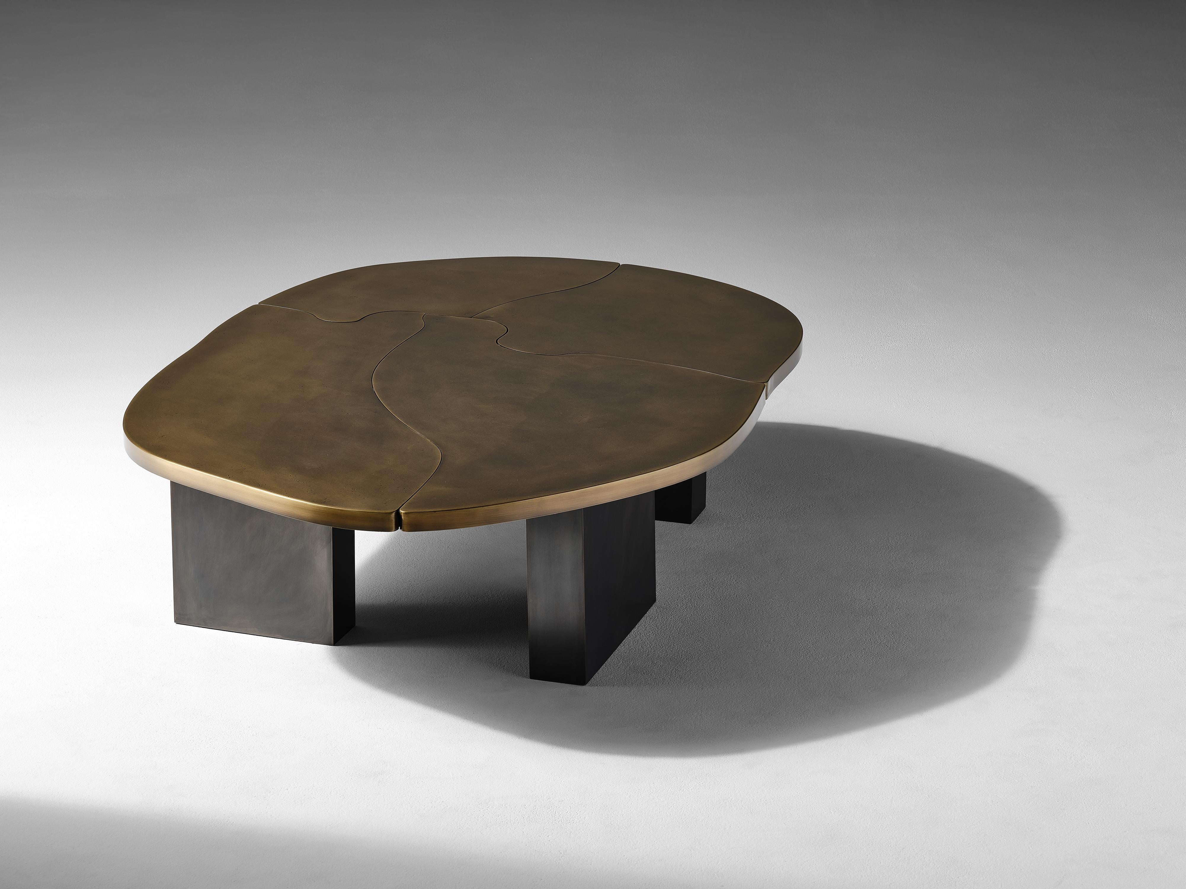Douglas Fanning, Pangaea, Patinated Modular Coffee Table, United States, 2023 In Excellent Condition For Sale In New York, NY