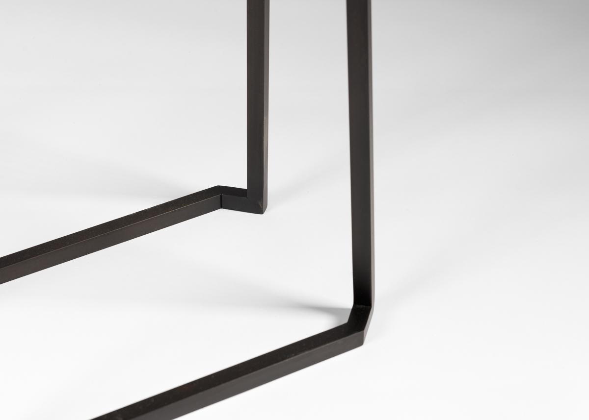 Blackened Douglas Fanning, Saddle, Set of Conjoining Bronze Cocktail Tables, US, 2020 For Sale