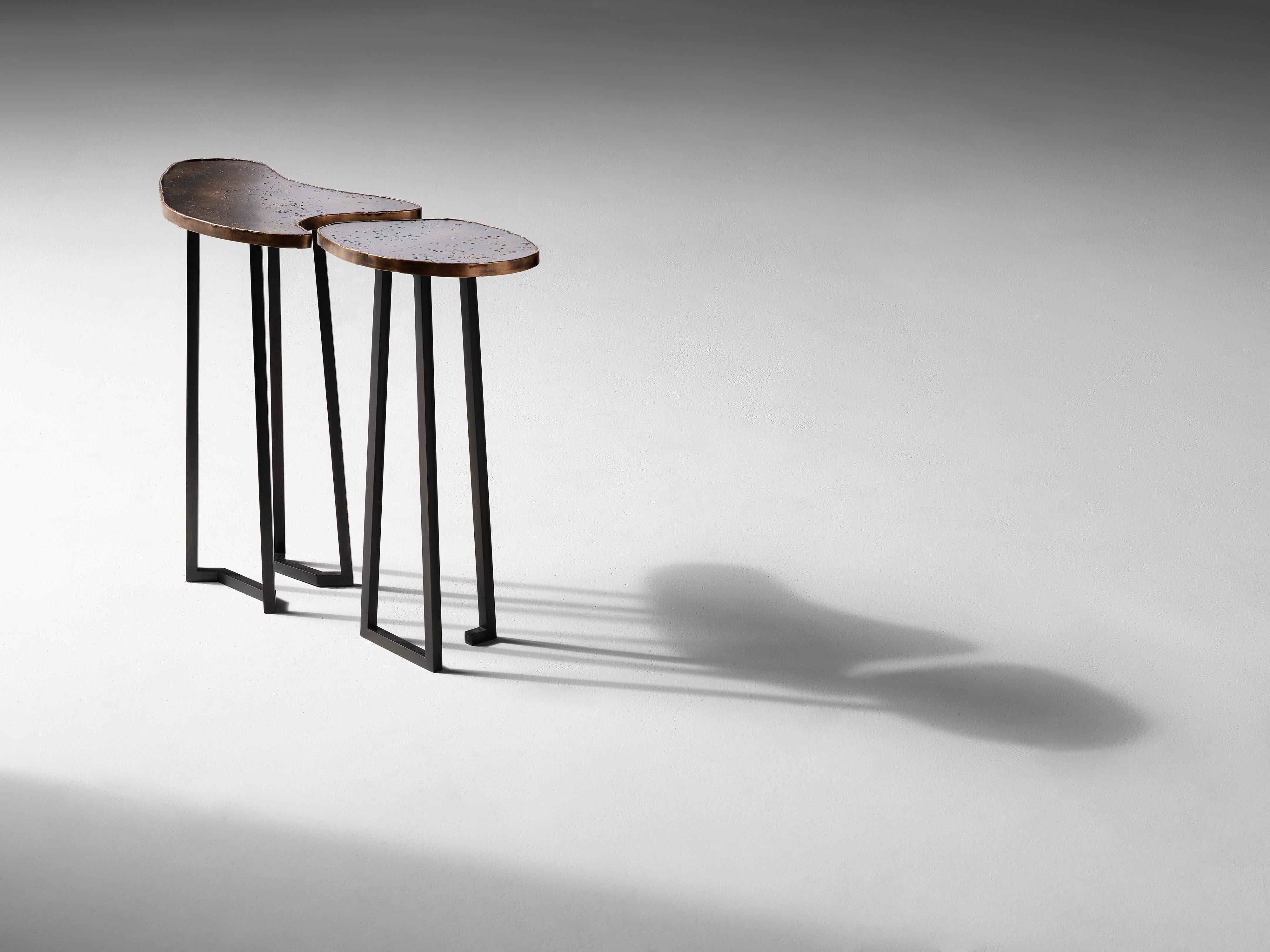 Contemporary Douglas Fanning, Set of Conjoining Bronze Cocktail Tables, United States, 2020 For Sale