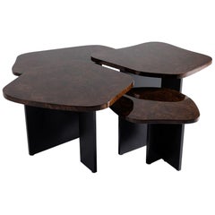 Douglas Fanning, Set of Four Burled Walnut Nesting Tables, United States, 2019