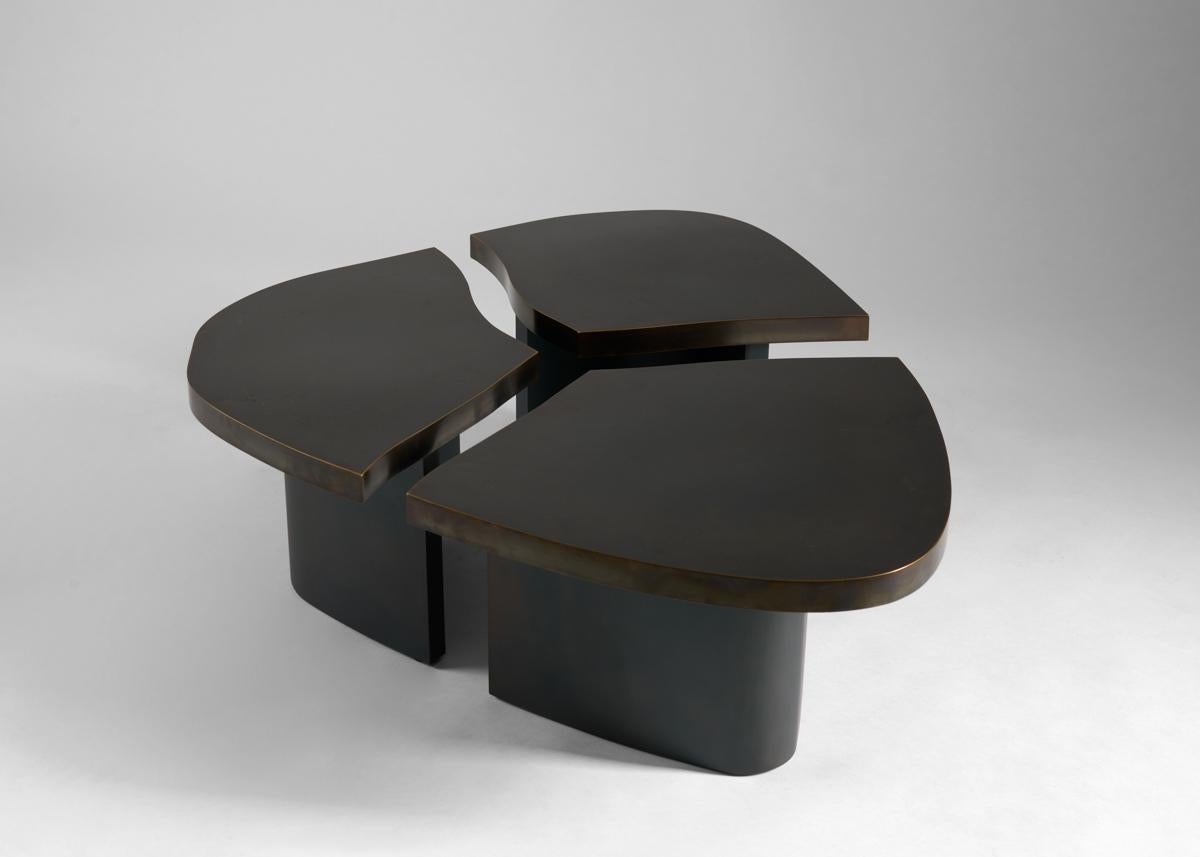 Laiton Table basse modulaire « Clover » de Douglas Fanning, Trefle, États-Unis, 2020 en vente