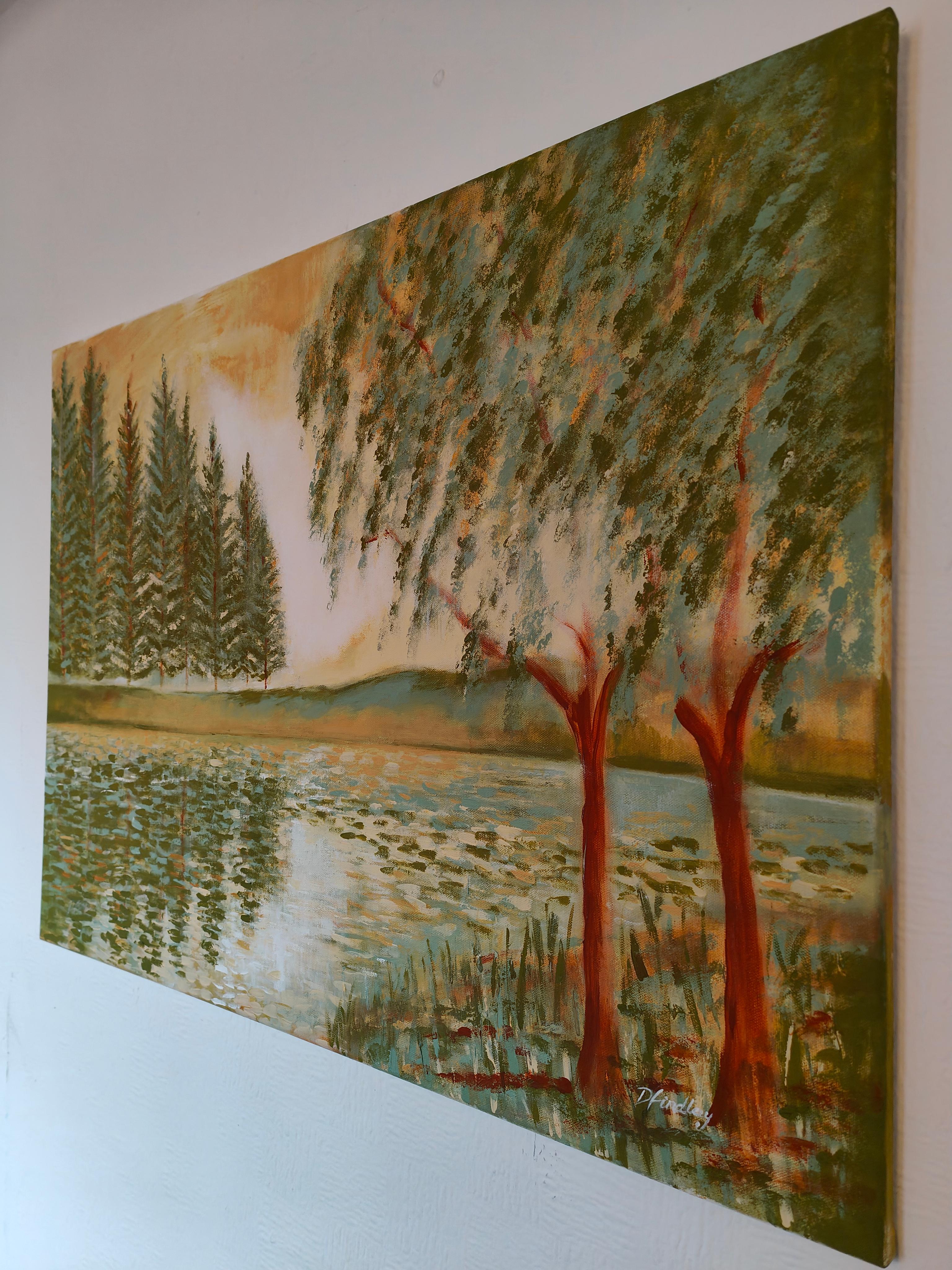 Bien que cette œuvre soit principalement inspirée par mon séjour en Écosse, elle représente en fait un paysage imaginé. Le titre de l'œuvre 
