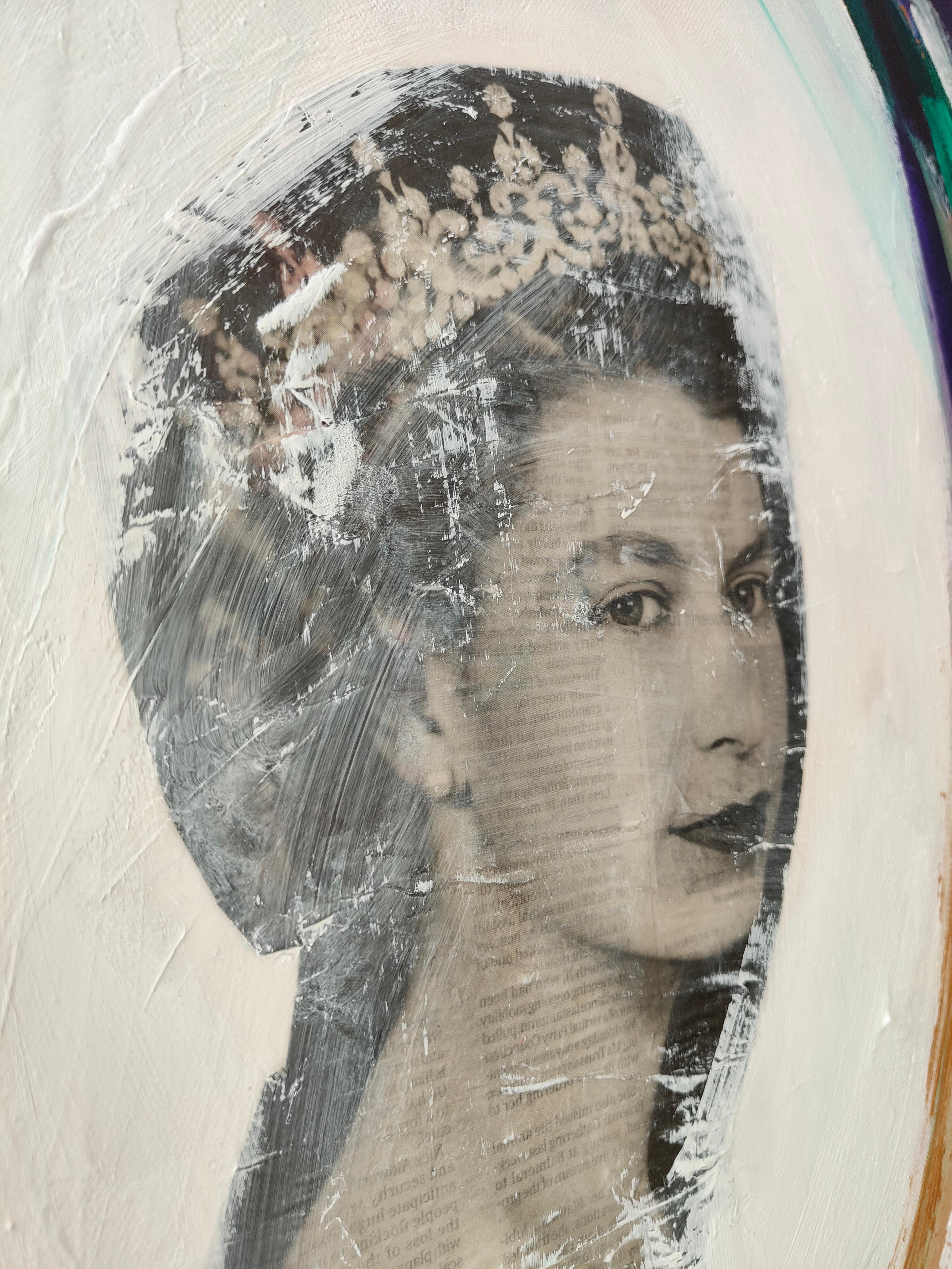 The Queen - Black Portrait Painting by  Douglas Findlay