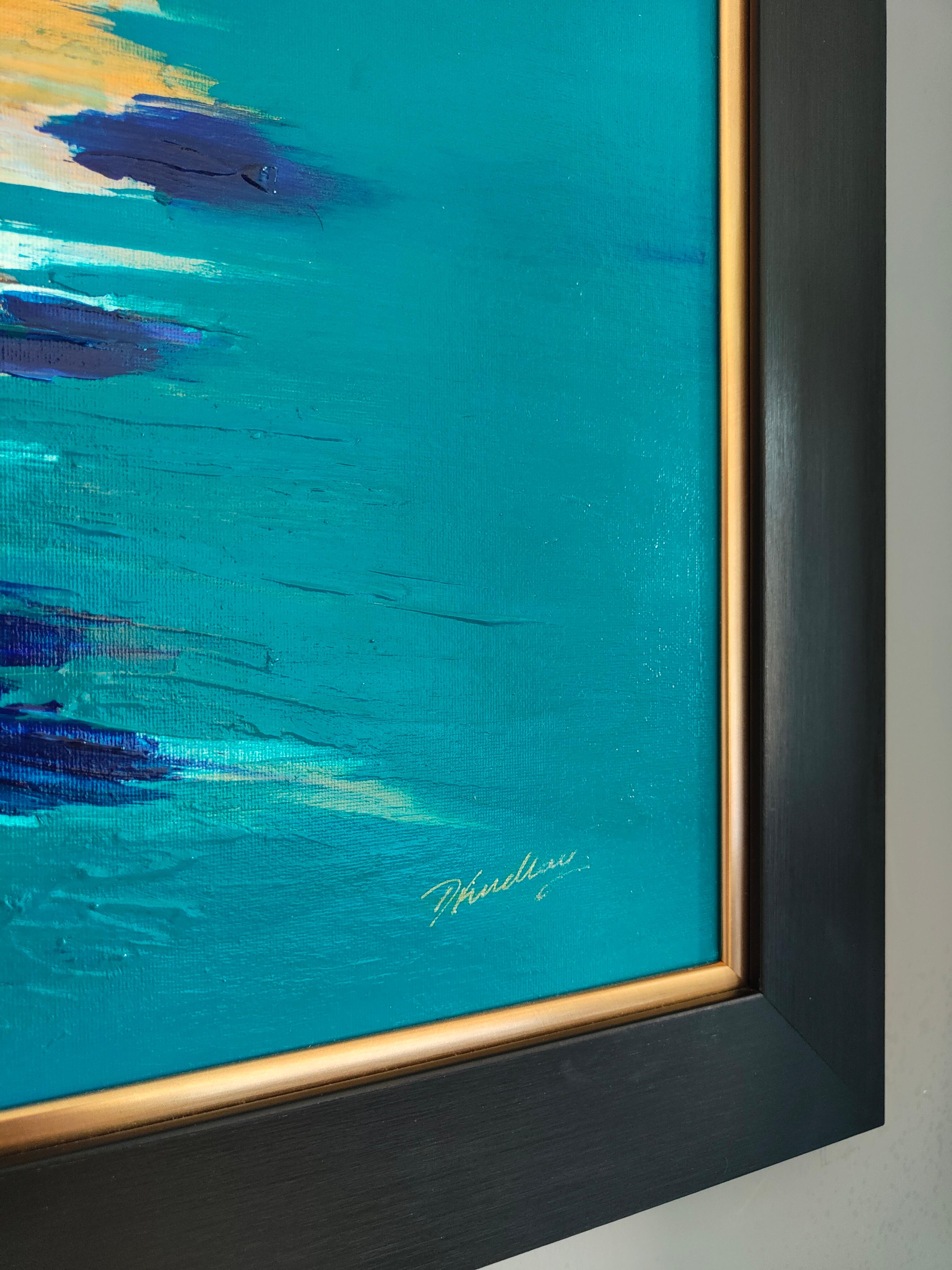 Reflet turquoise 2 - Impressionnisme Painting par  Douglas Findlay