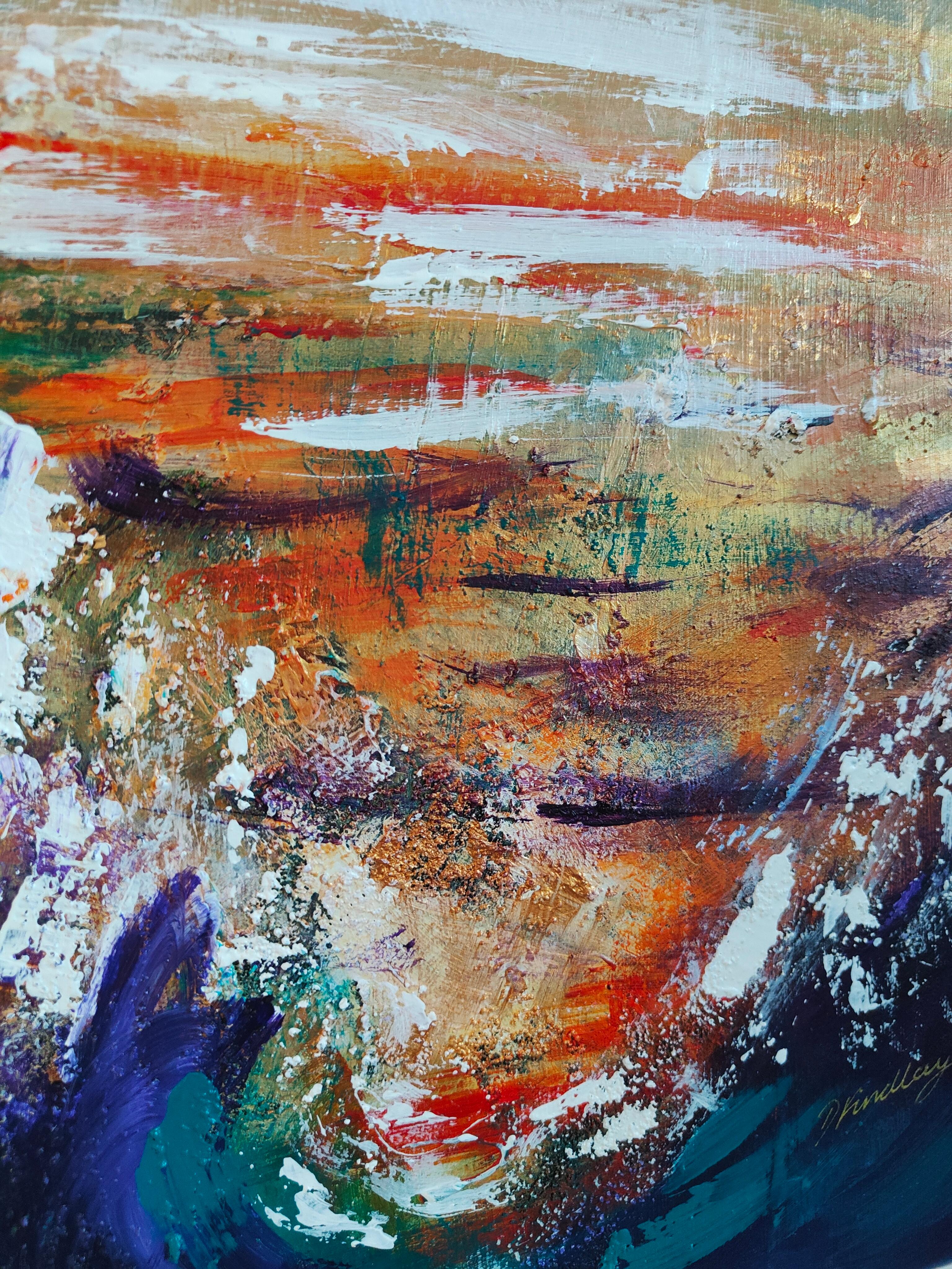 Acqua tempestosa - Landscape Painting Marrone di Douglas Findlay