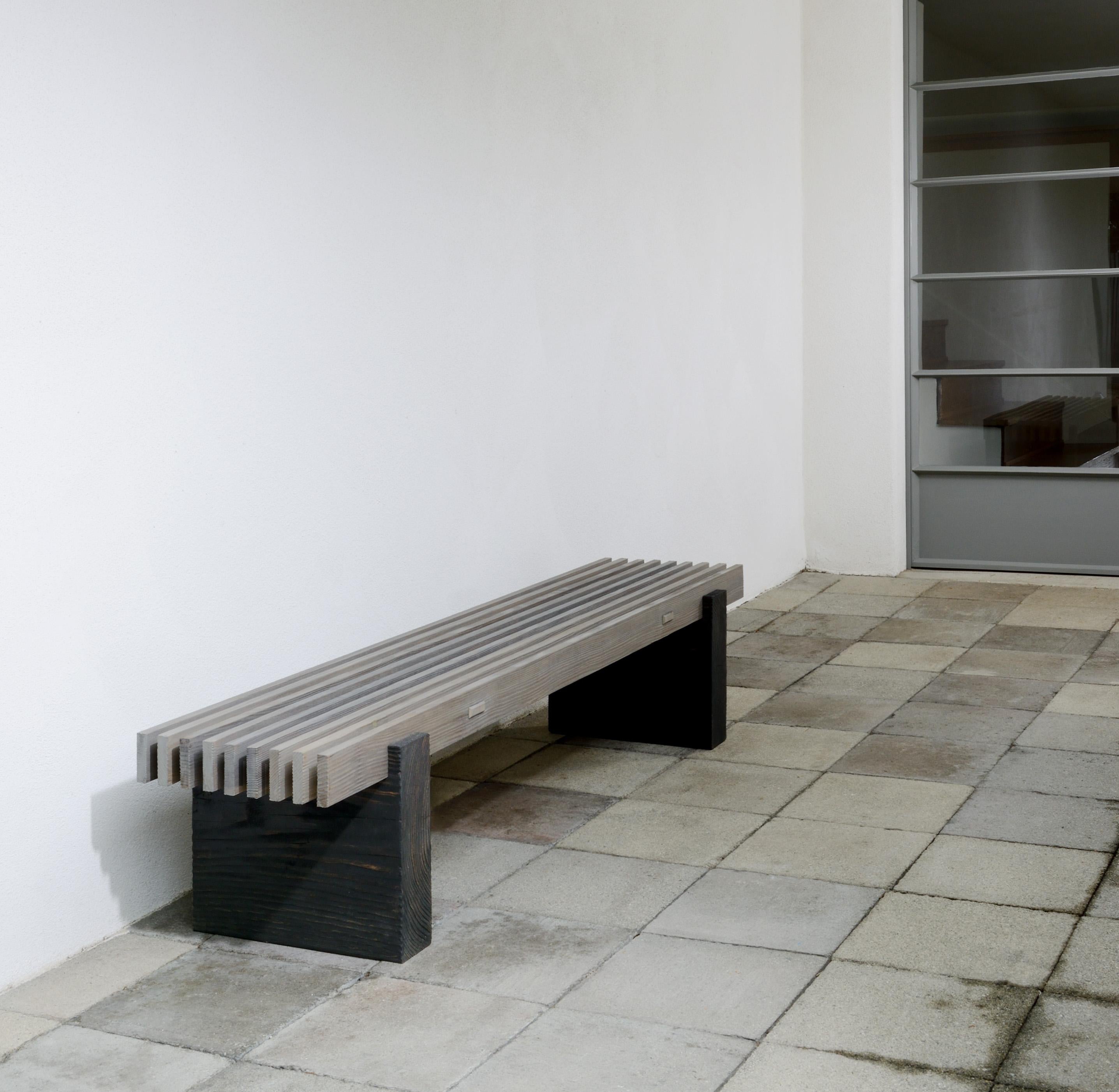 Banc d'extérieur à lattes en bois de Douglas / Personnalisé / 48