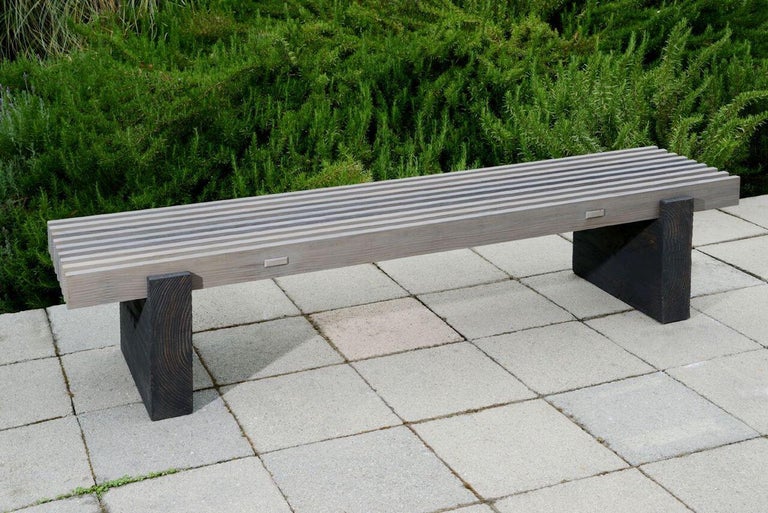 American Douglas Fir Wood Outdoor Slat Bench For Sale