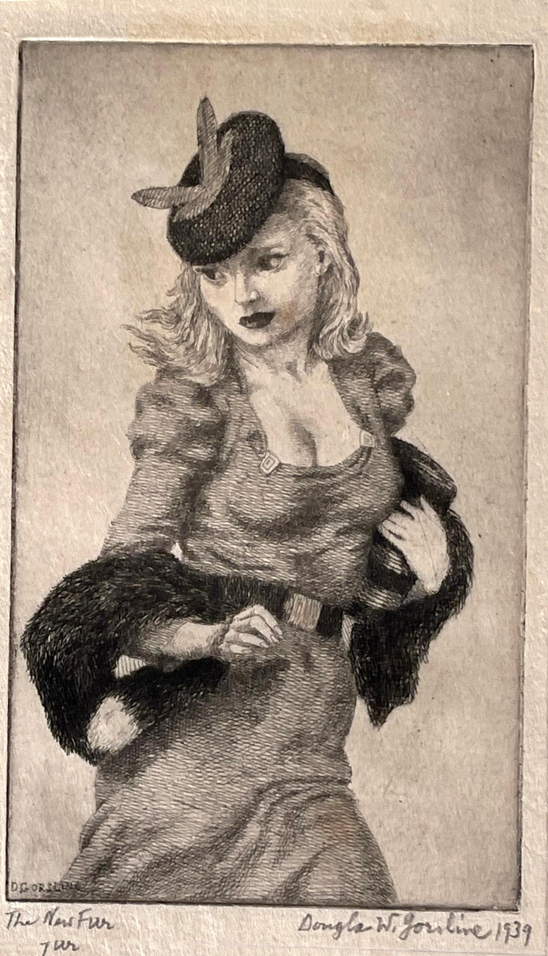 Douglas Gorsline Figurative Print - THE NEW FUR