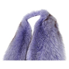 Douglas Hannant Purple Fox Fur & Silk Scarf circa 1990s